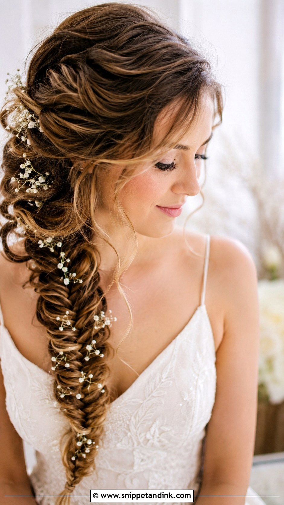 Boho Fishtail Braid Wedding Hair - Snippet and Ink - 20 Boho Wedding Hairstyles for Long Hair