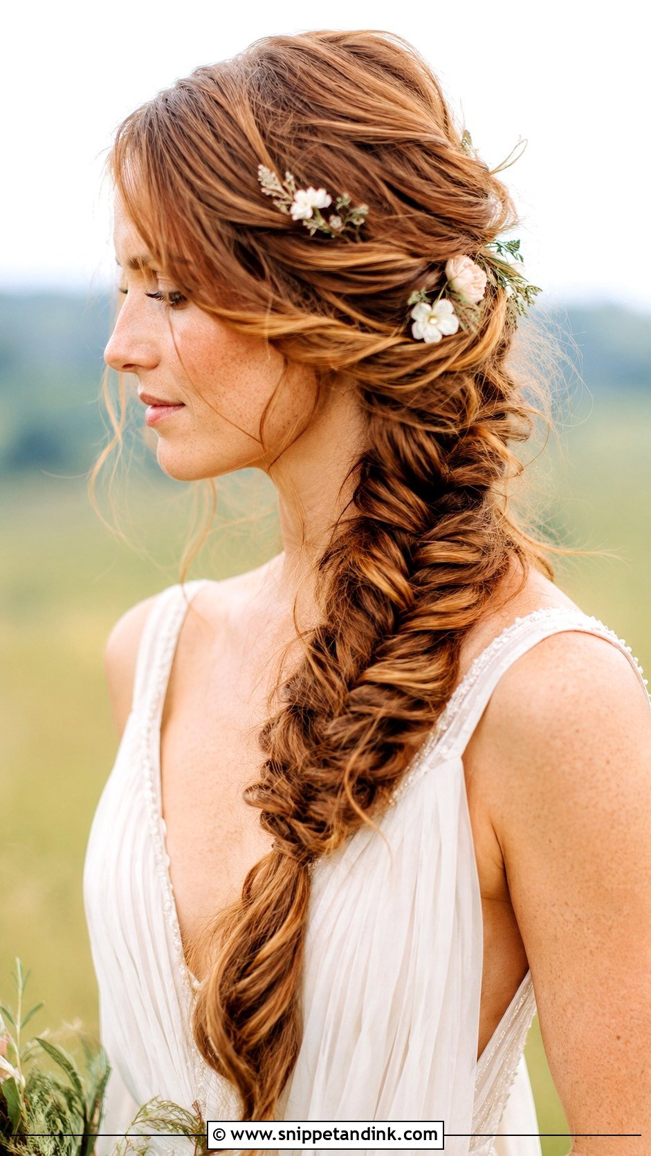 Boho Fishtail Braid Wedding Hairstyle - Snippet and Ink - 25 Boho Wedding Hairstyles