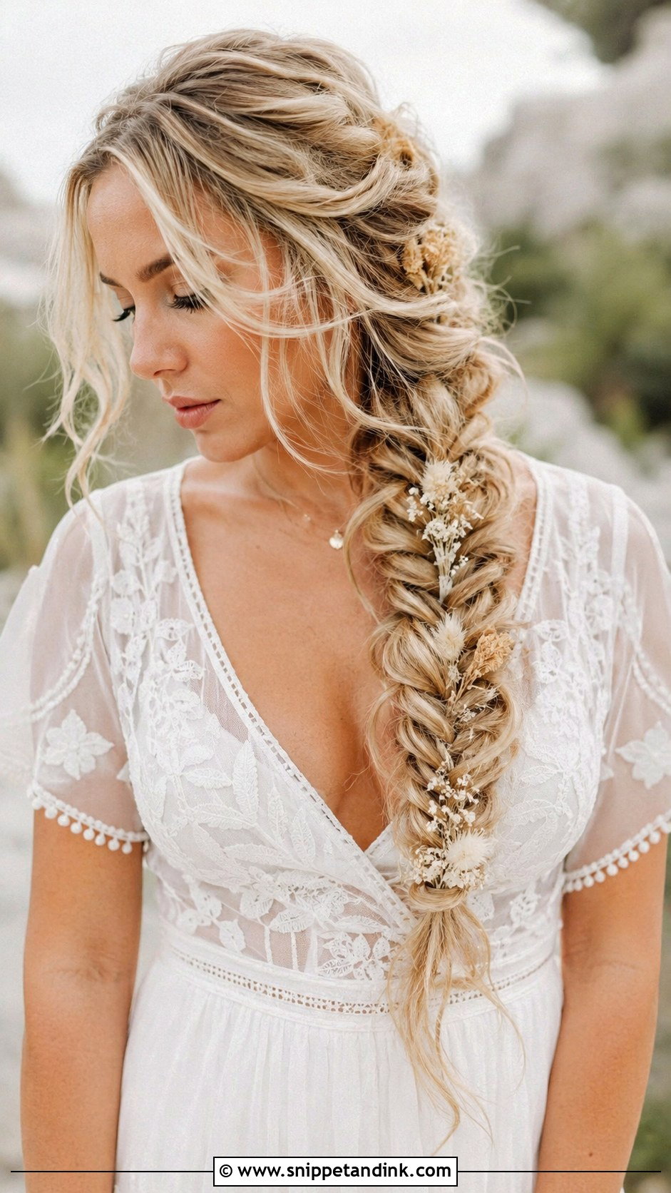 Boho Fishtail Braid Wedding Hairstyle - Snippet and Ink - 25 Wedding Hairstyles with Braids