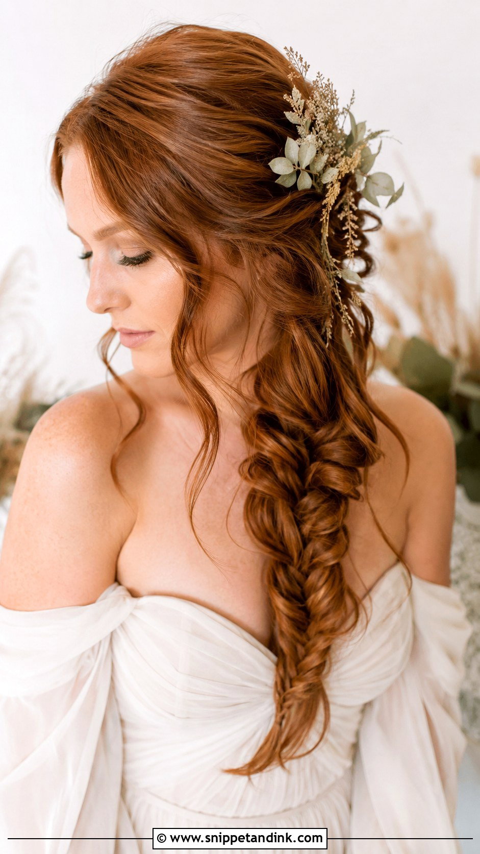 Boho Fishtail Braid With Waves - Snippet and Ink - 20 Fishtail Wedding Hair Ideas
