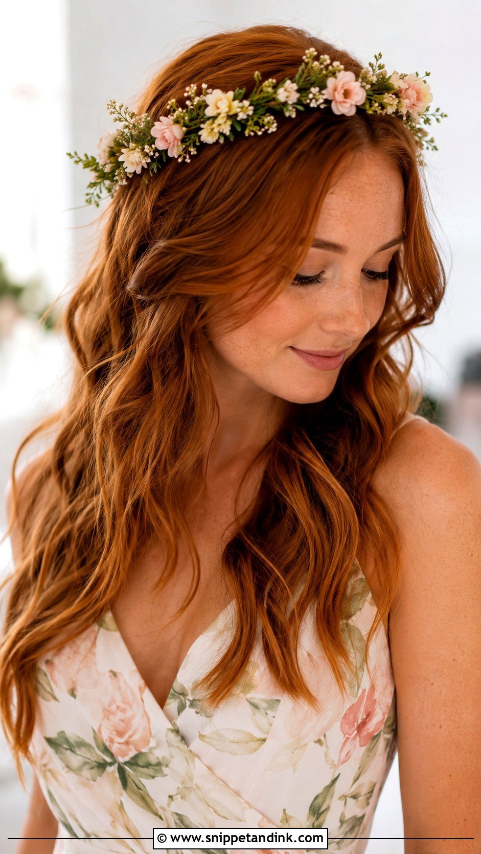 Boho Flower Crown Bridesmaid Hair - Snippet and Ink - 20 Boho Bridesmaid Hairstyles