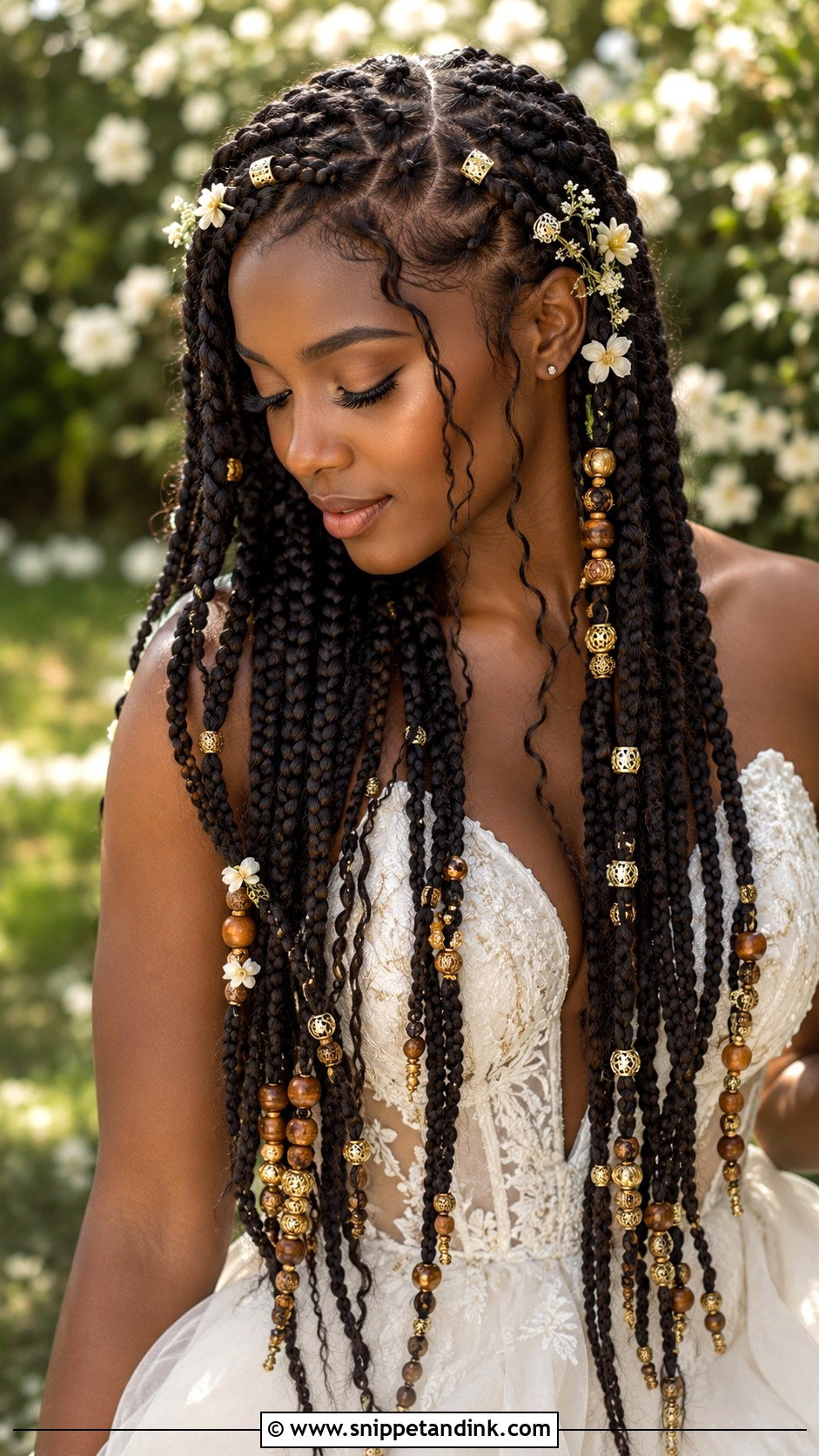 Boho Goddess Braids With Beads - Snippet and Ink - 20 Hippie Wedding Hair Ideas