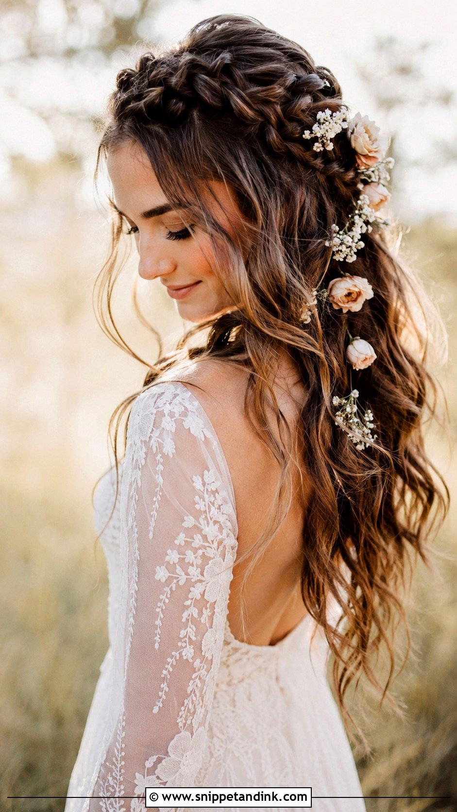Boho Goddess Braids With Waves - Snippet and Ink - 25 Boho Bride Hair Ideas