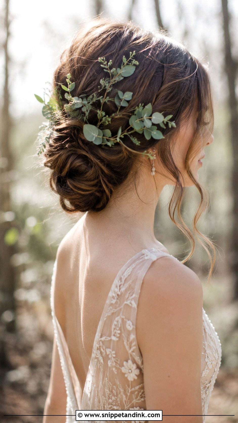 Boho Greenery Updo Wedding Hairstyle - Snippet and Ink - 25 Boho Wedding Hairstyles
