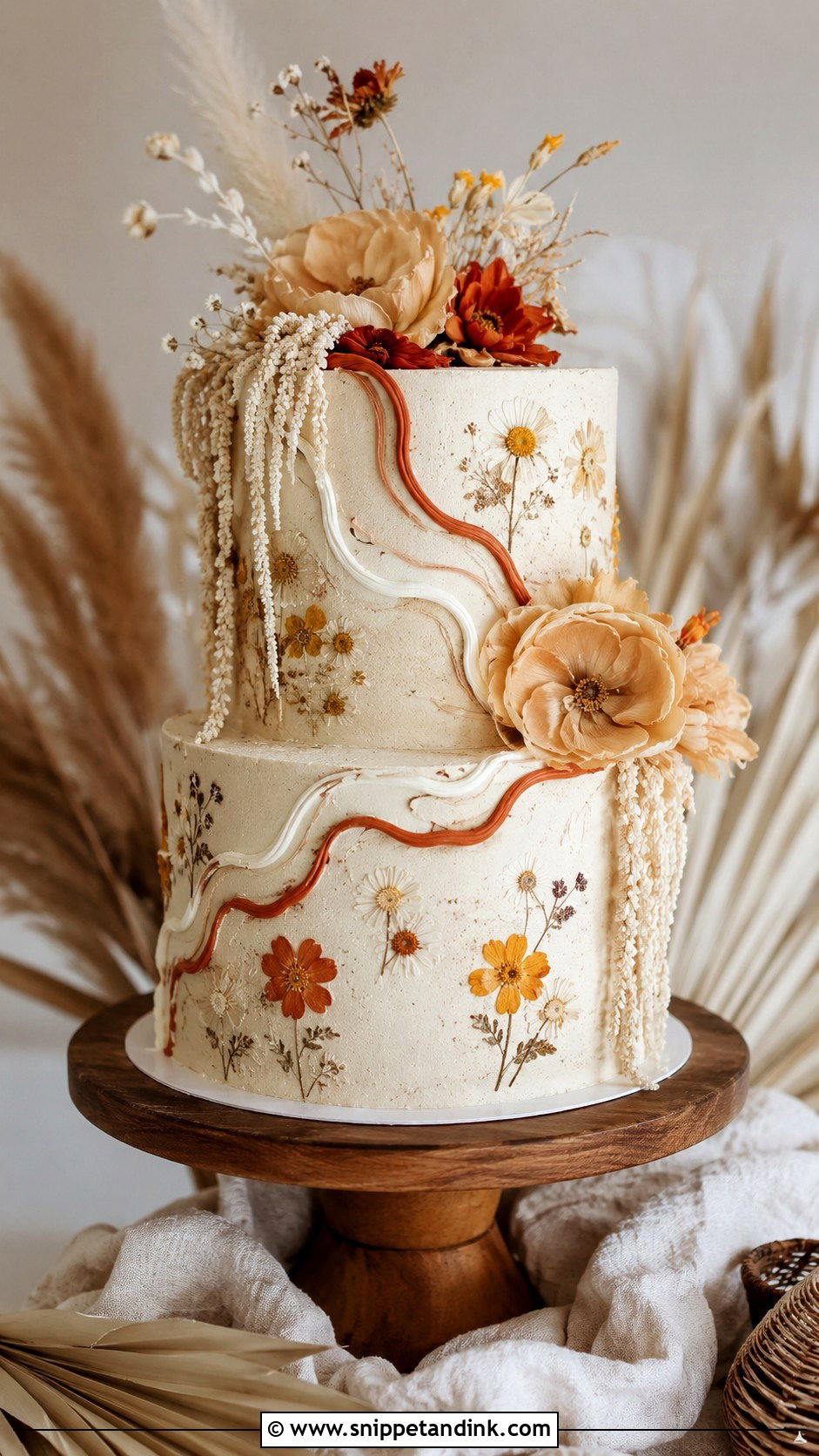 Boho Groovy Wedding Cake - Snippet and Ink - 20 Groovy Wedding Cake Ideas