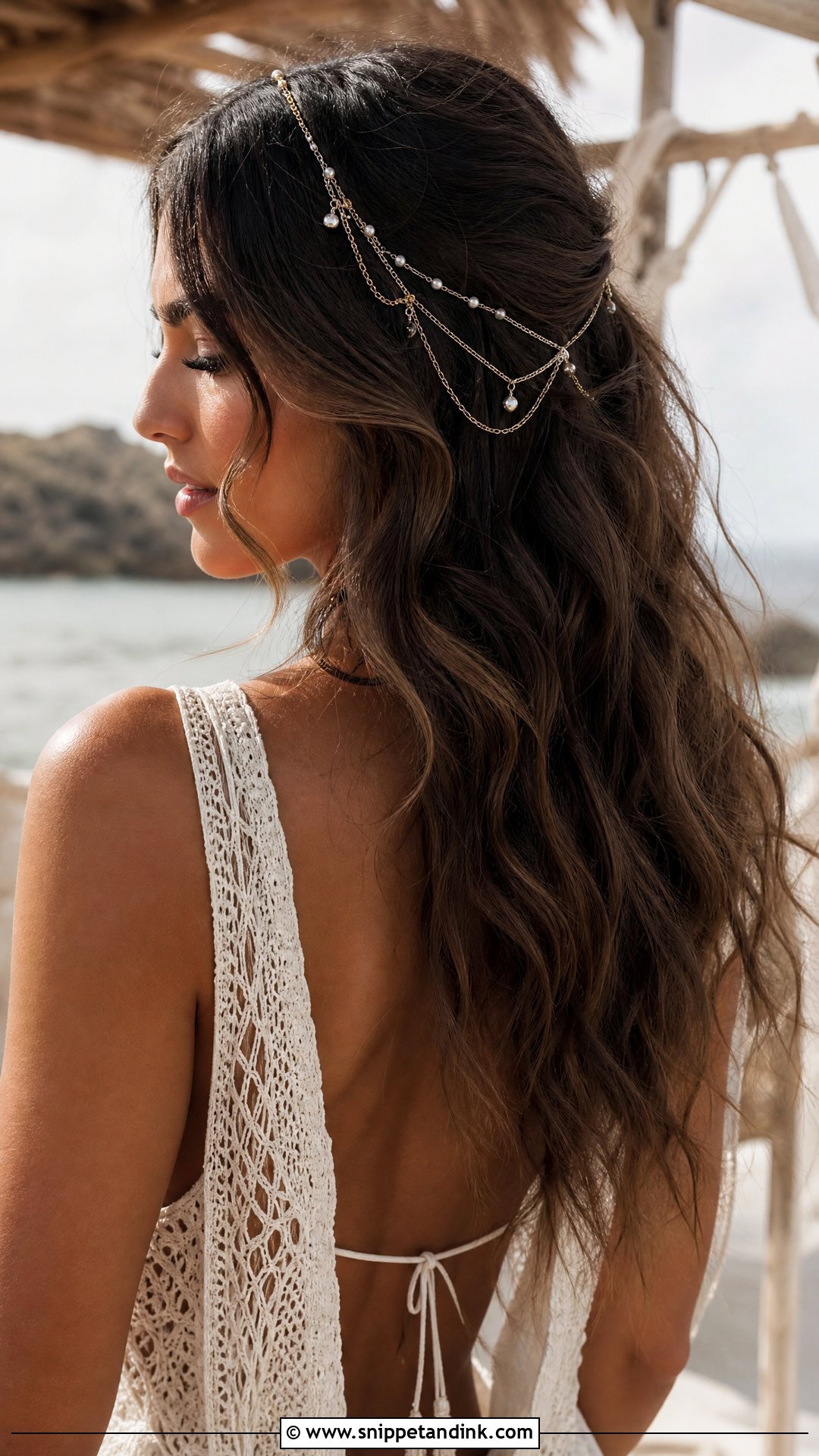 Boho Hair Chain For Beach Wedding - Snippet and Ink - 15 Beach Wedding Hair Accessories