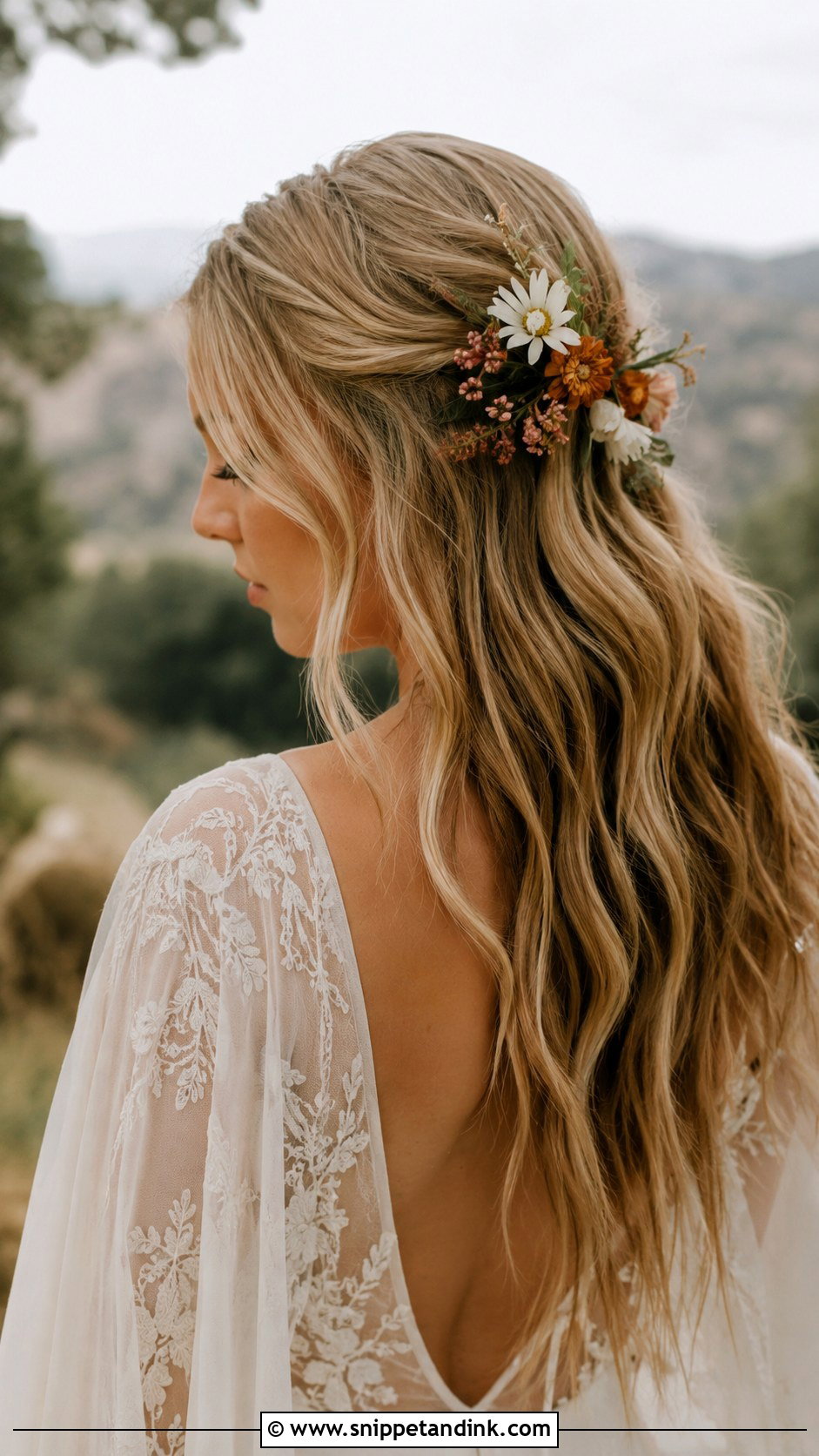 Boho Hair Clip with Flowers - Snippet and Ink - 20 Bridal Hair Clips Ideas