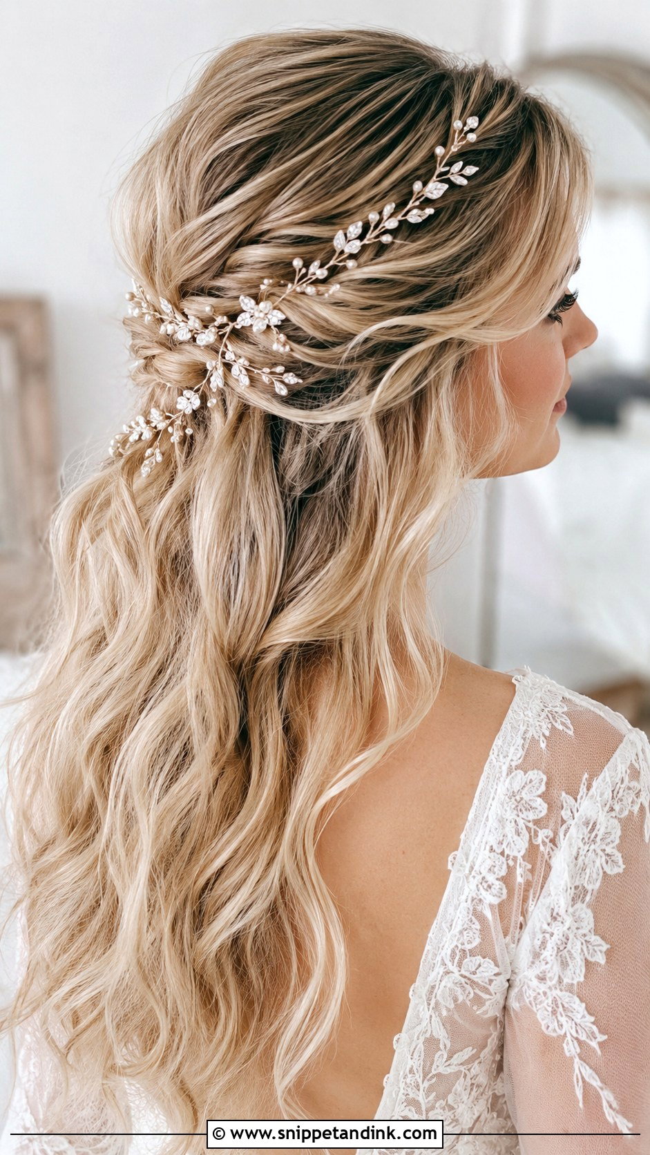 Boho Hair Vine Wedding Hair - Snippet and Ink - 20 Boho Wedding Hairstyles for Long Hair