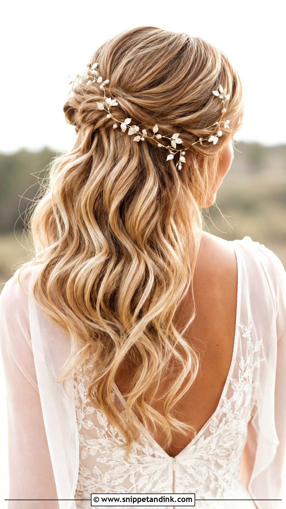 Boho Hair Vine Wedding Hairstyle - Snippet and Ink - 25 Boho Wedding Hairstyles
