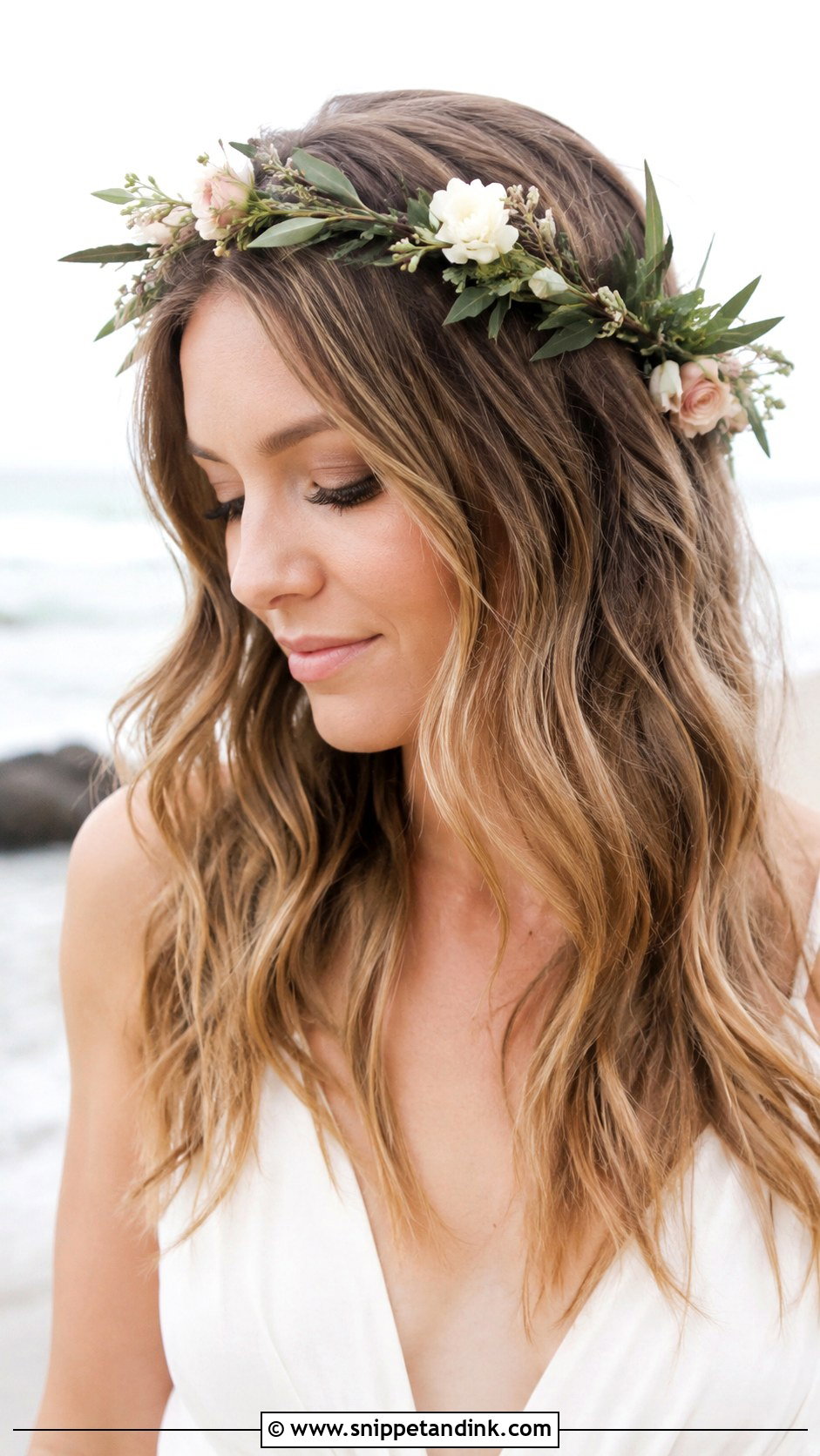 Boho Hair Vine With Flower Crown Effect - Snippet and Ink - 20 Bridal Hair Vine Ideas