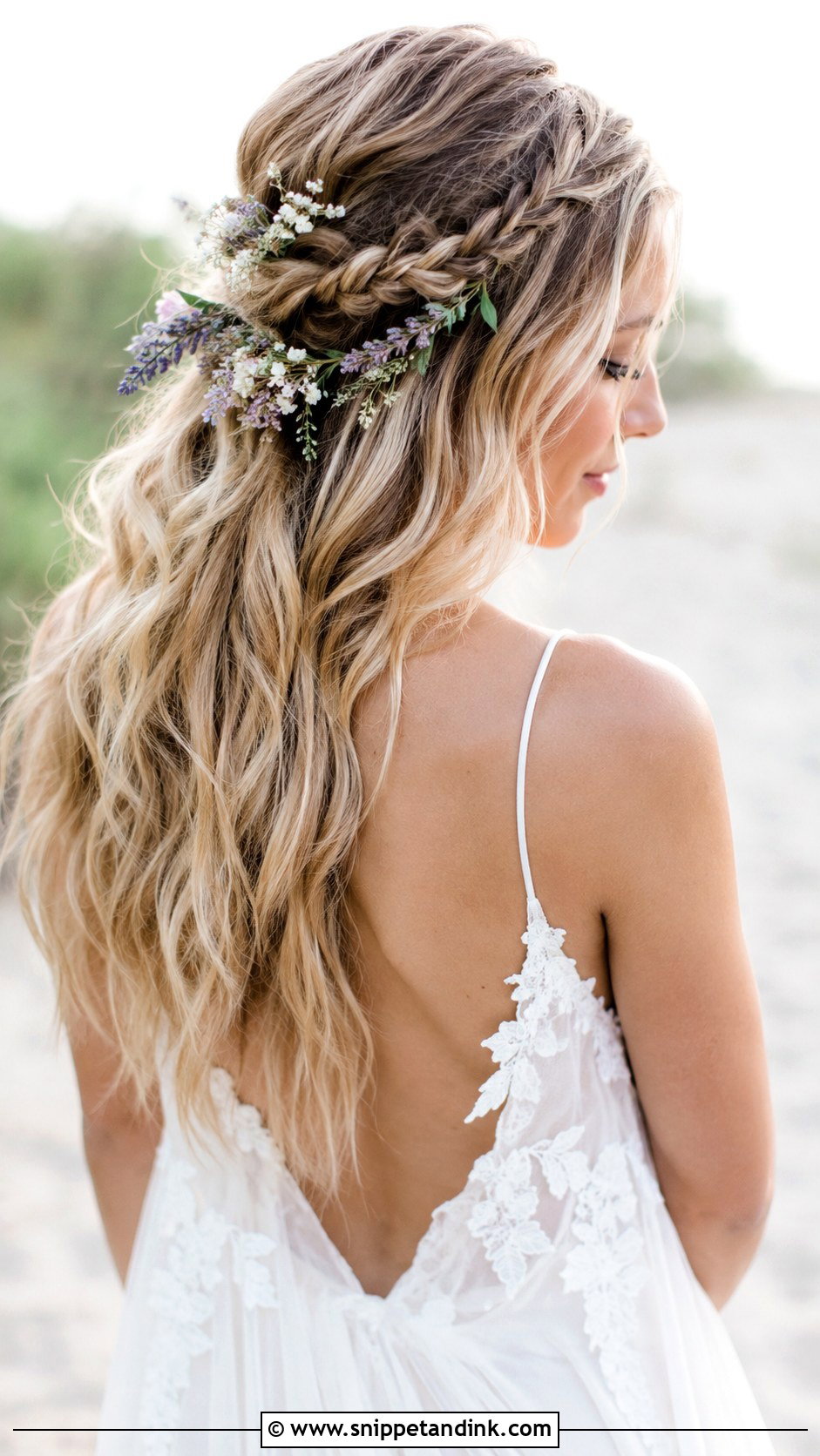 Boho Half Up Braided Wedding Hair - Snippet and Ink - 20 Cute Wedding Hair Ideas