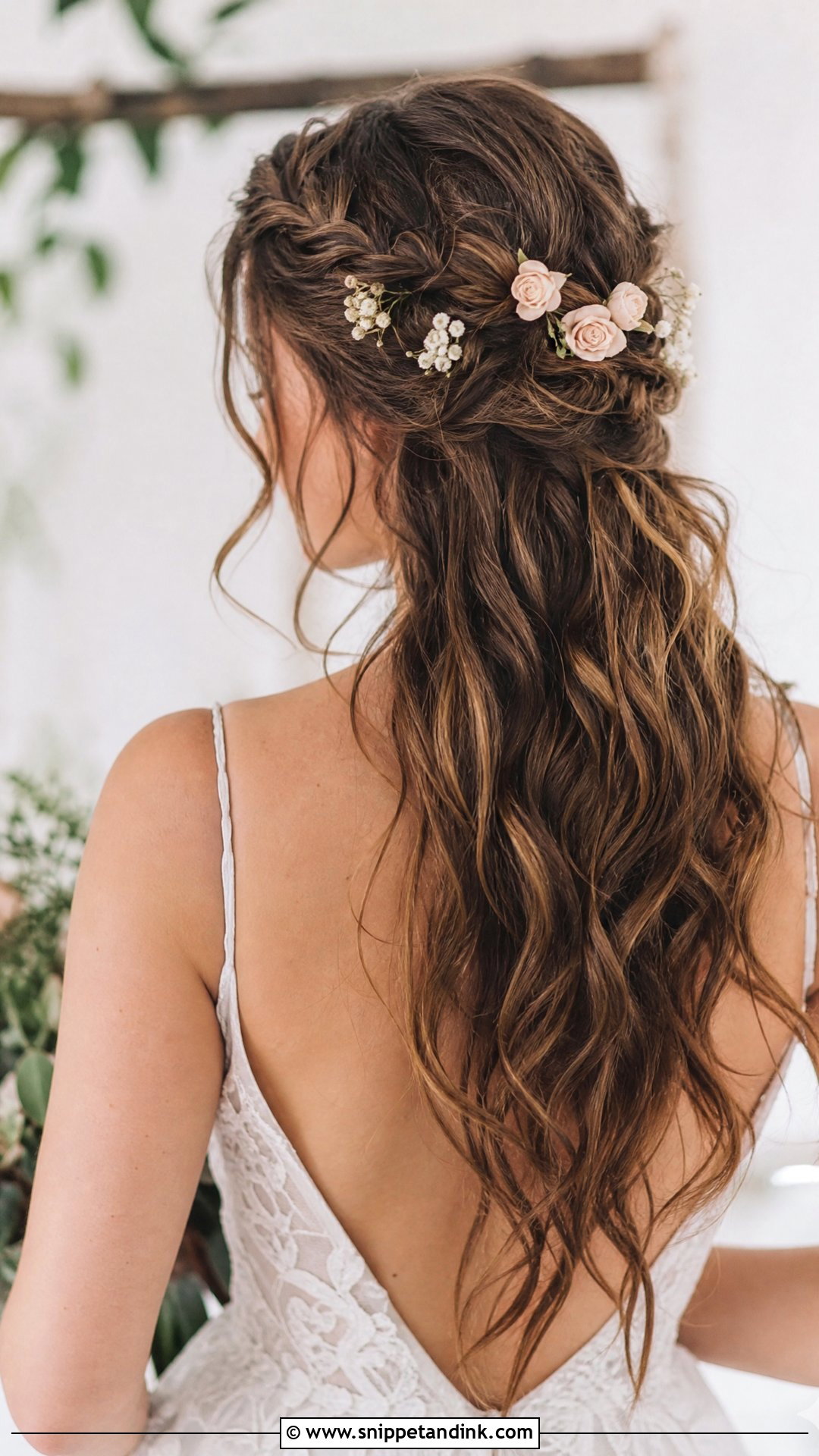 Boho Half Up For Long Hair - Snippet and Ink - 25 Boho Half-Up Bridal Hair Ideas
