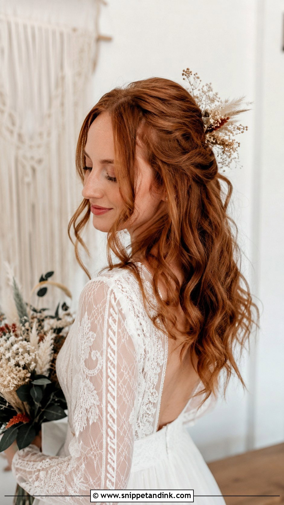 Boho Half Up Half Down - Snippet and Ink - 35 Half-Up Half-Down Wedding Hairstyles