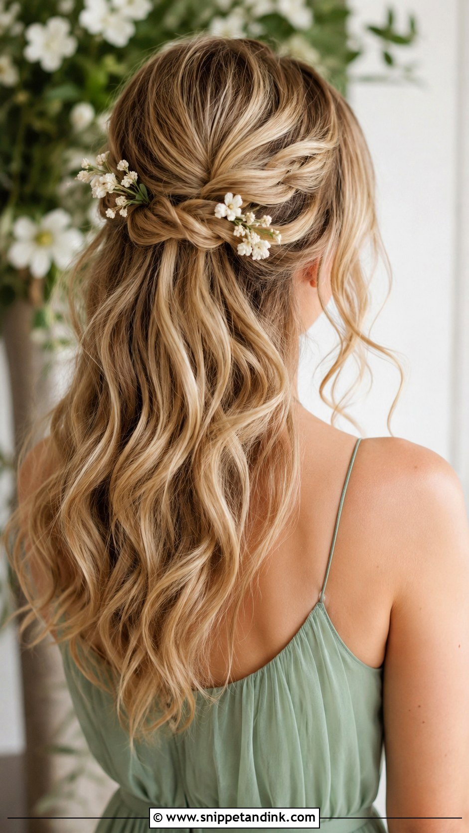 Boho Half Up Half Down Bridesmaid Hair - Snippet and Ink - 20 Boho Bridesmaid Hairstyles