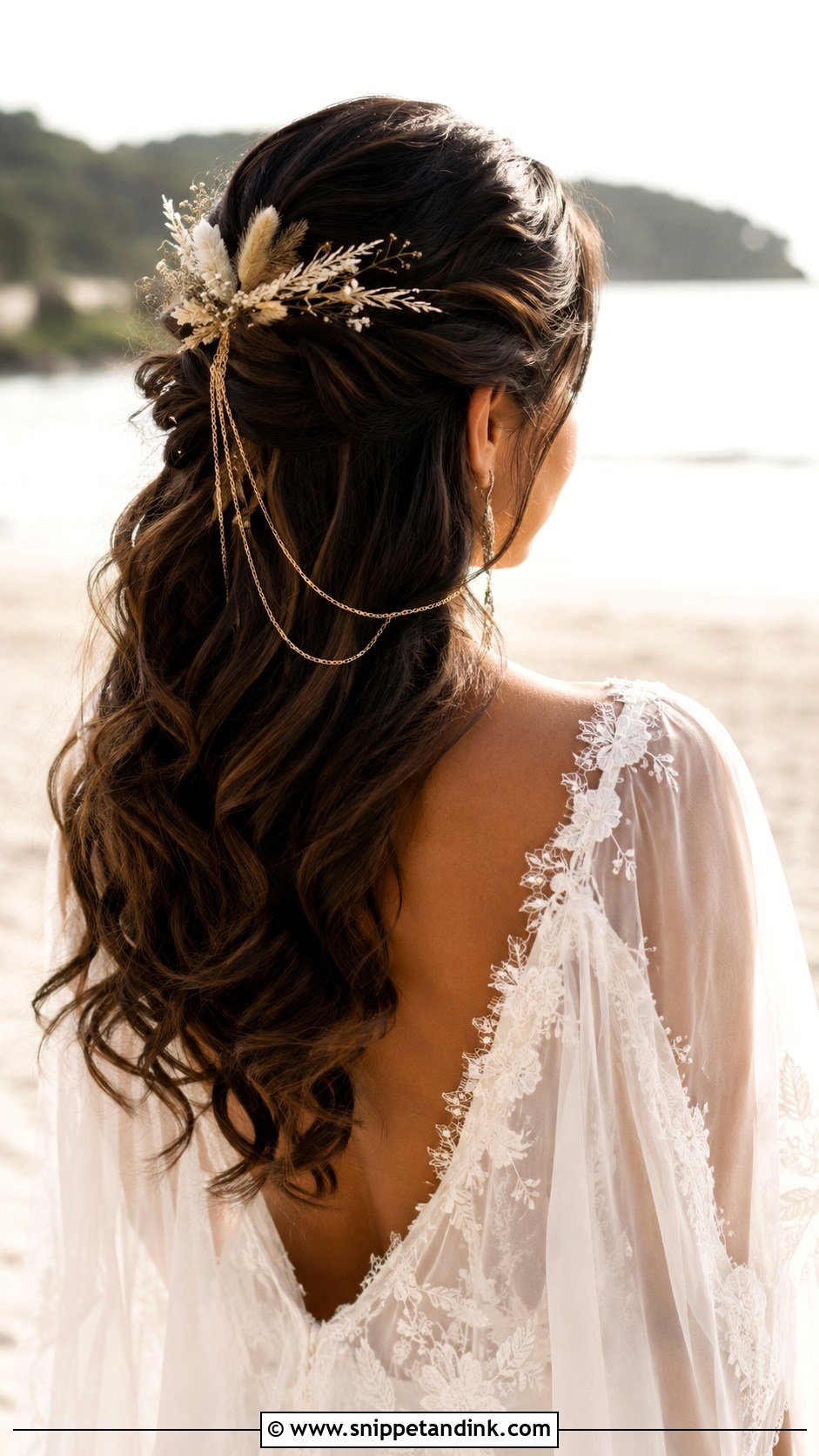 Boho Half Up Half Down Hairstyle - Snippet and Ink - 20 Half-Up Half-Down Wedding Hair Styles