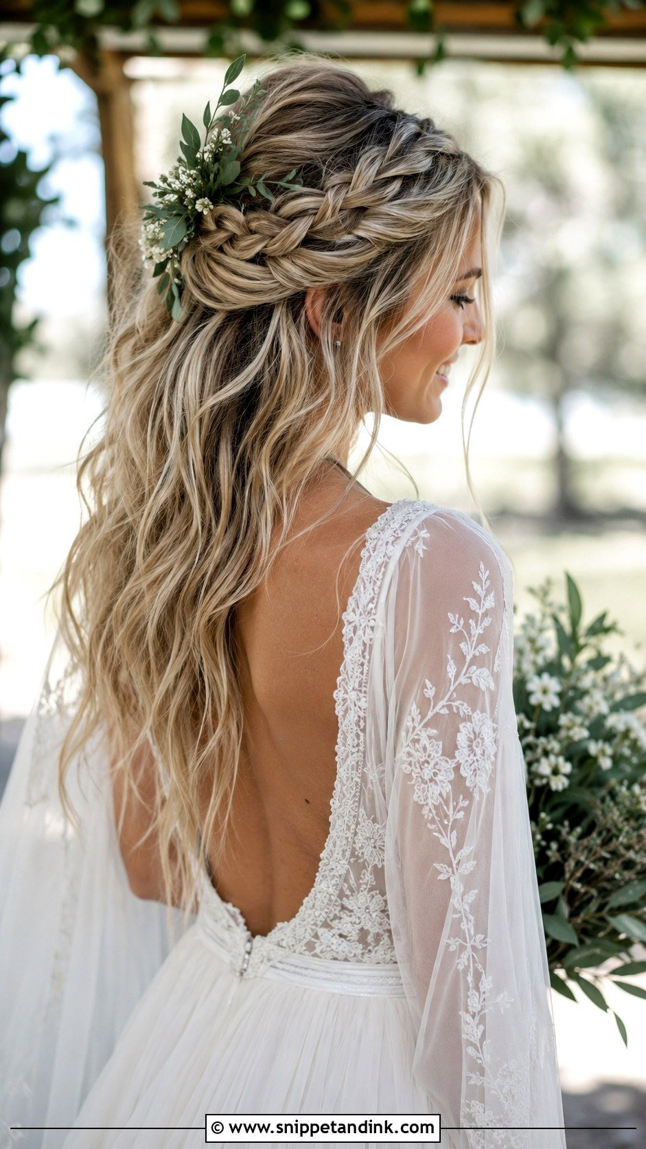 Boho Half Up Half Down Wedding Hair - Snippet and Ink - 25 Half-Up Half-Down Hair for Wedding Ideas
