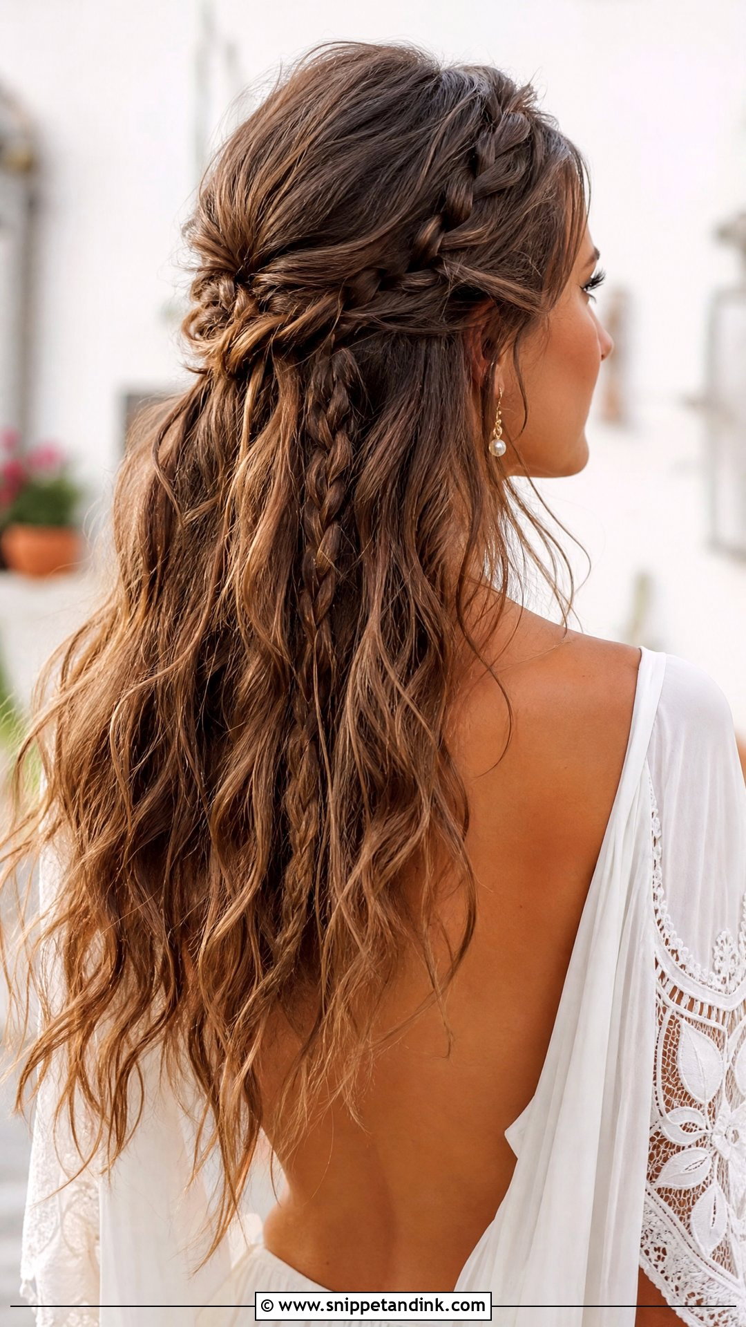 Boho Half Up Half Down - Snippet and Ink - 25 Half-Up Half-Down Wedding Guest Hair Ideas