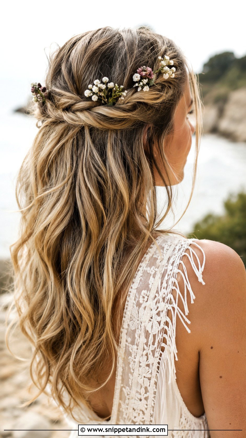 Boho Half Up Twisted Crown - Snippet and Ink - 20 Hair for Wedding Guest Long Ideas