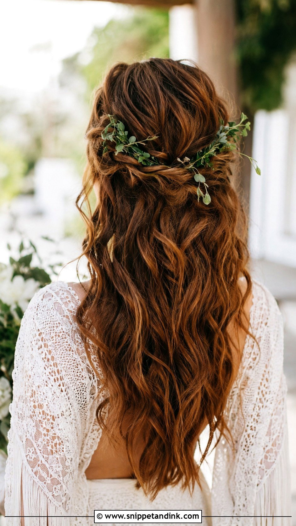Boho Half Up Wedding Hairstyle - Snippet and Ink - 30 Wedding Hairstyles Down