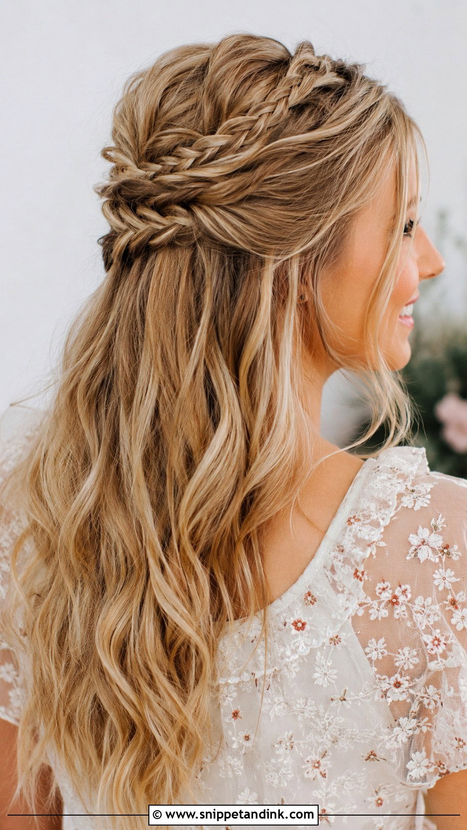Boho Half Up With Braids - Snippet and Ink - 25 Engagement Bridal Hairstyles
