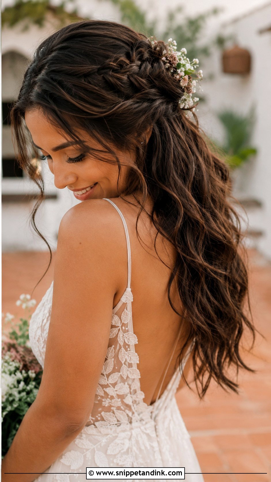 Boho Half Up With Braids - Snippet and Ink - 30 Timeless Bridal Hair Ideas