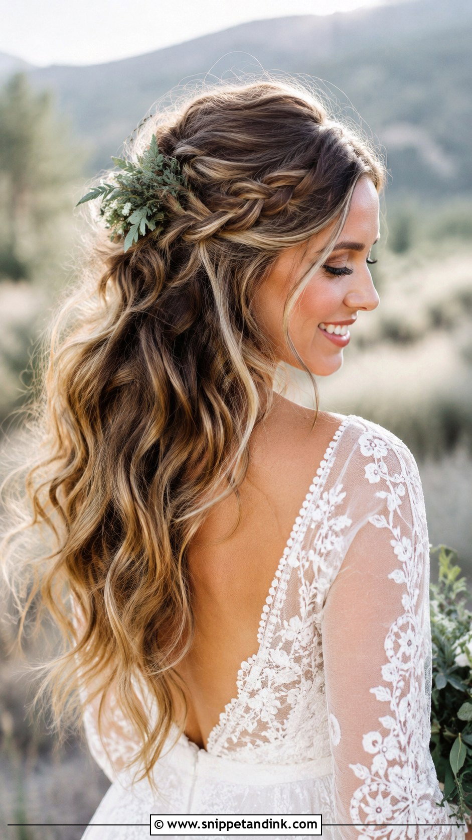 Boho Half Up With Braids - Snippet and Ink - 35 Wedding Hair Ideas