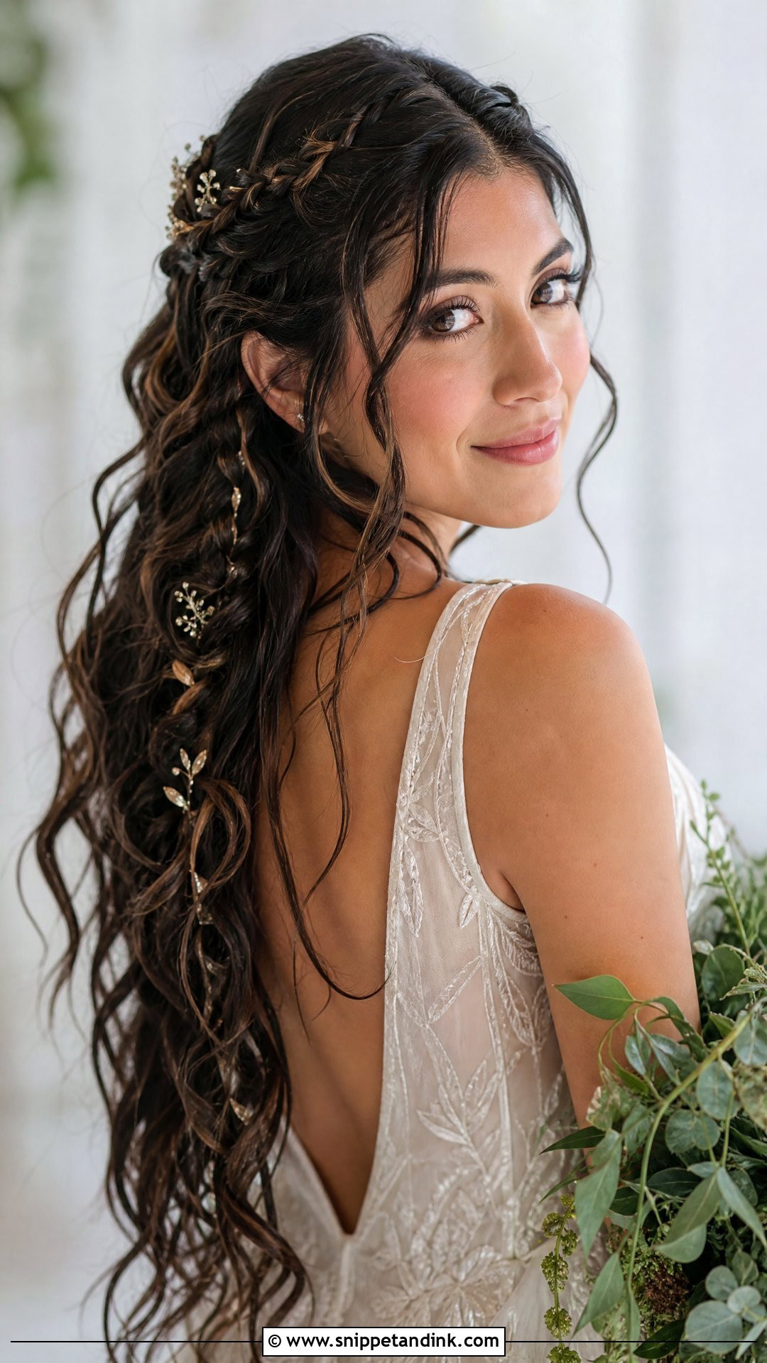 Boho Half Up With Braids - Snippet and Ink - 20 Wedding Hair Design Ideas