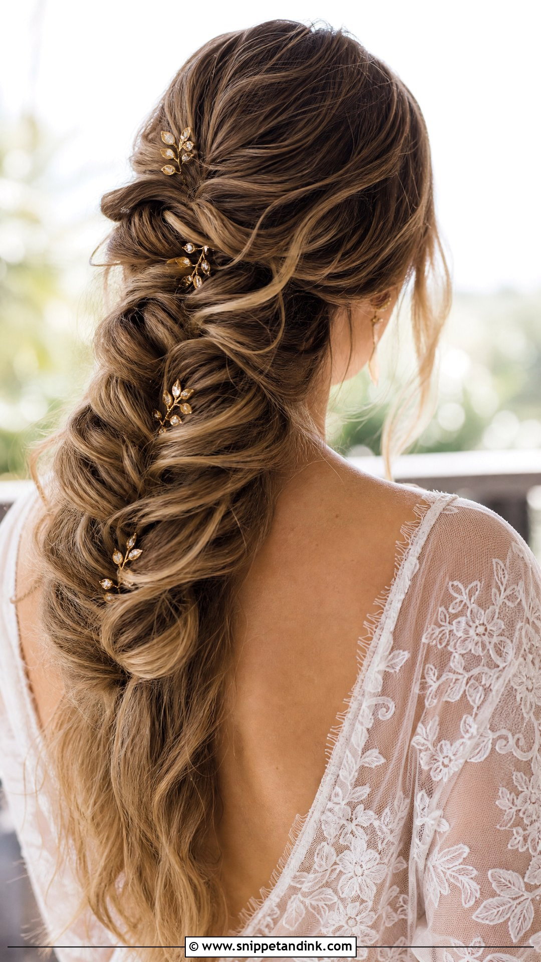 Boho Half Up With Fishtail Braid - Snippet and Ink - 25 Boho Half-Up Bridal Hair Ideas