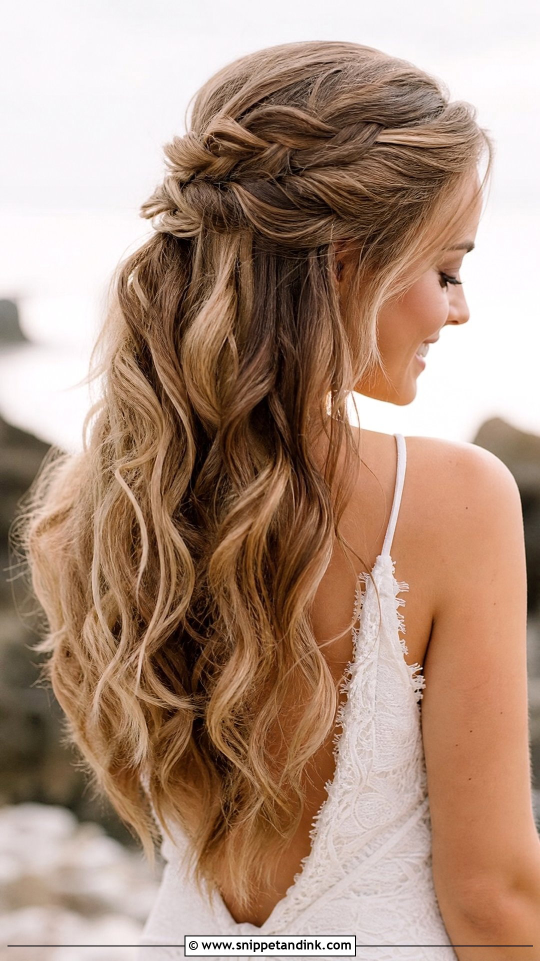 Boho Half Up With Loose Curls - Snippet and Ink - 25 2025 Bridal Hair Ideas