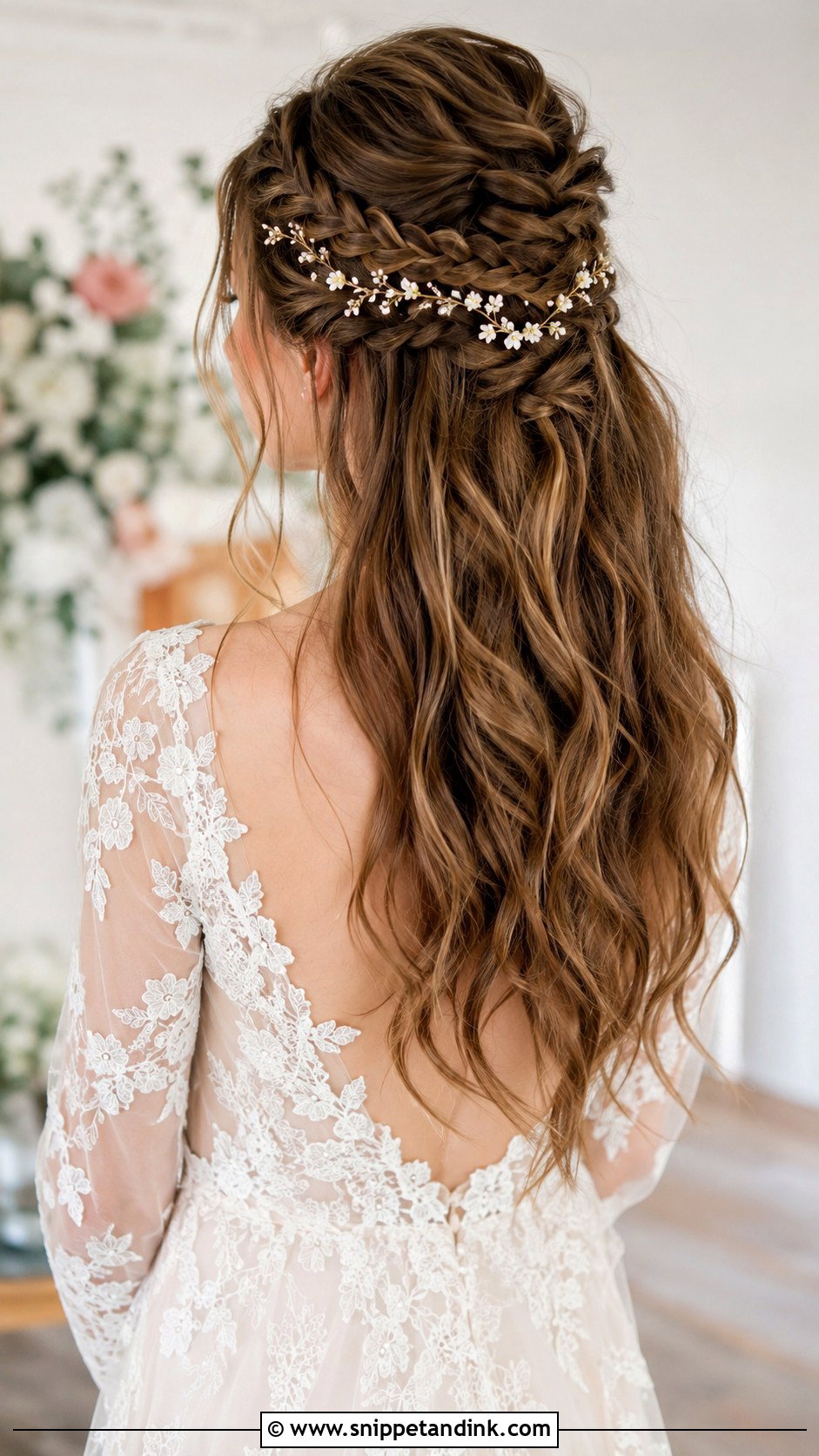 Boho Half Up With Multiple Braids - Snippet and Ink - 30 Long Hair Wedding Styles