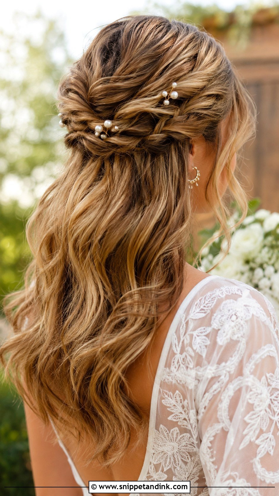 Boho Half Up With Twisted Strands - Snippet and Ink - 25 Boho Half-Up Half-Down Wedding Hair Ideas