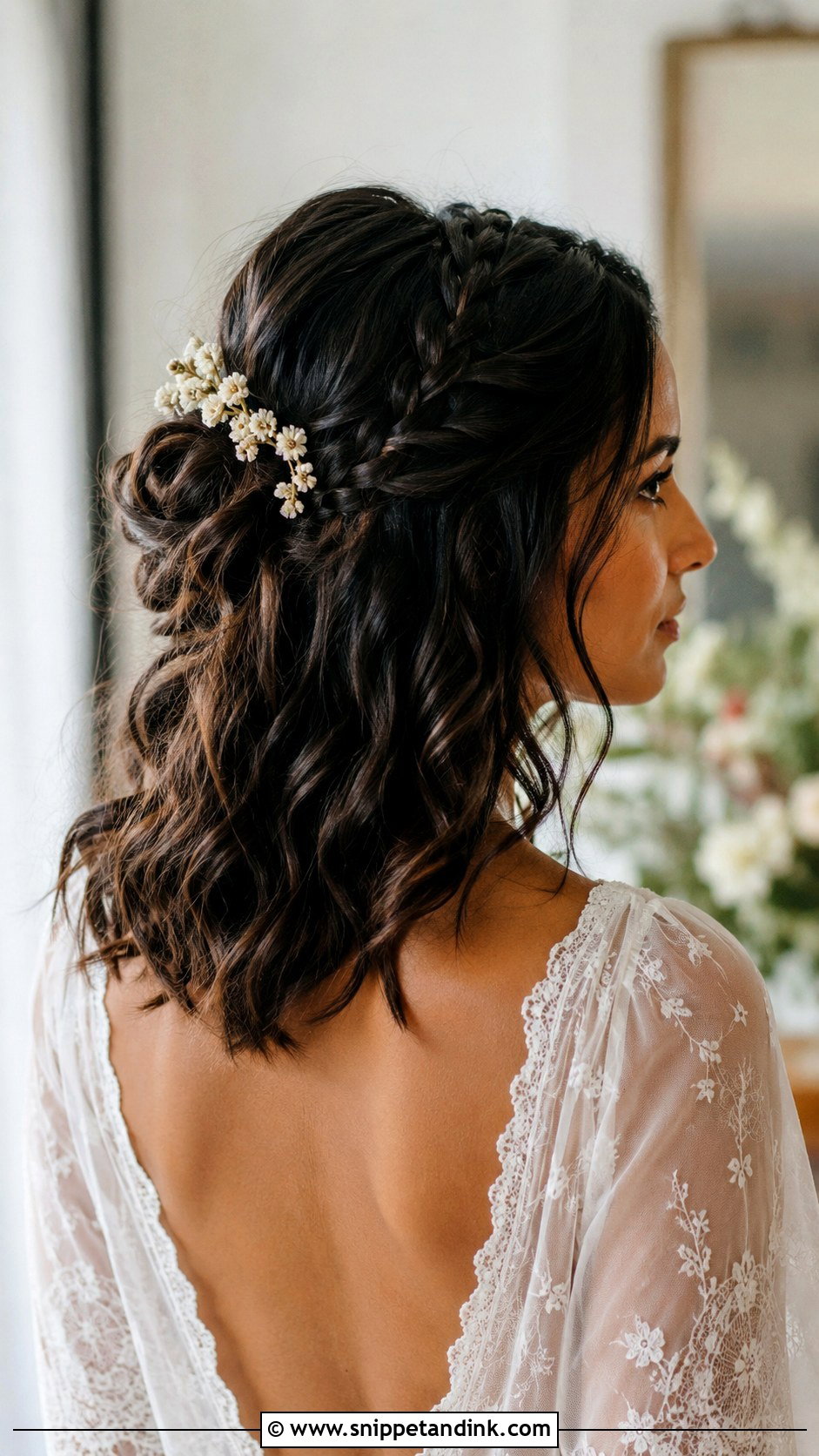 Boho Half Updo For Medium Length Hair Wedding - Snippet and Ink - 15 Half Updos for Medium Length Hair Wedding