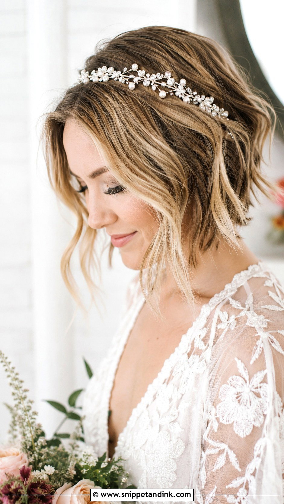 Boho Headband on Short Hair - Snippet and Ink - 25 Wedding Hair Ideas for Short Hair