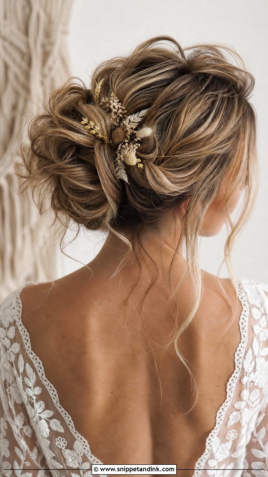 Boho High Bun for Wedding - Snippet and Ink - 20 High Bun for Wedding Ideas