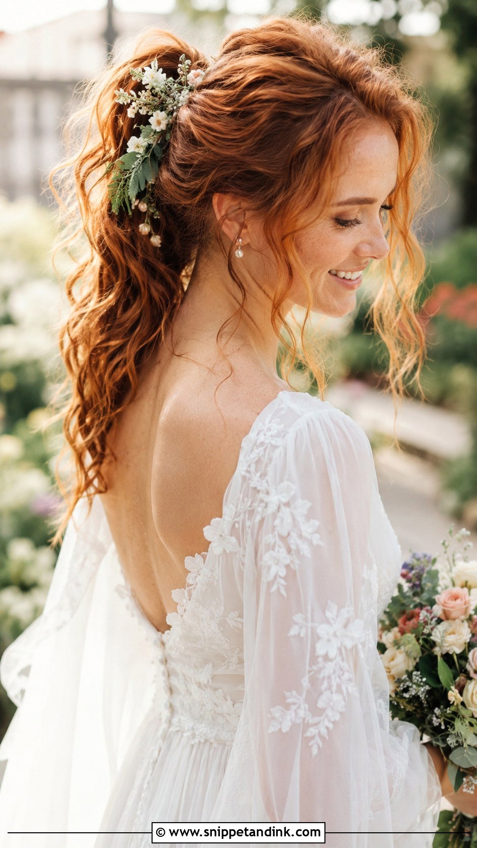 Boho High Ponytail With Loose Tendrils - Snippet and Ink - 25 High Ponytail Wedding Hairstyles
