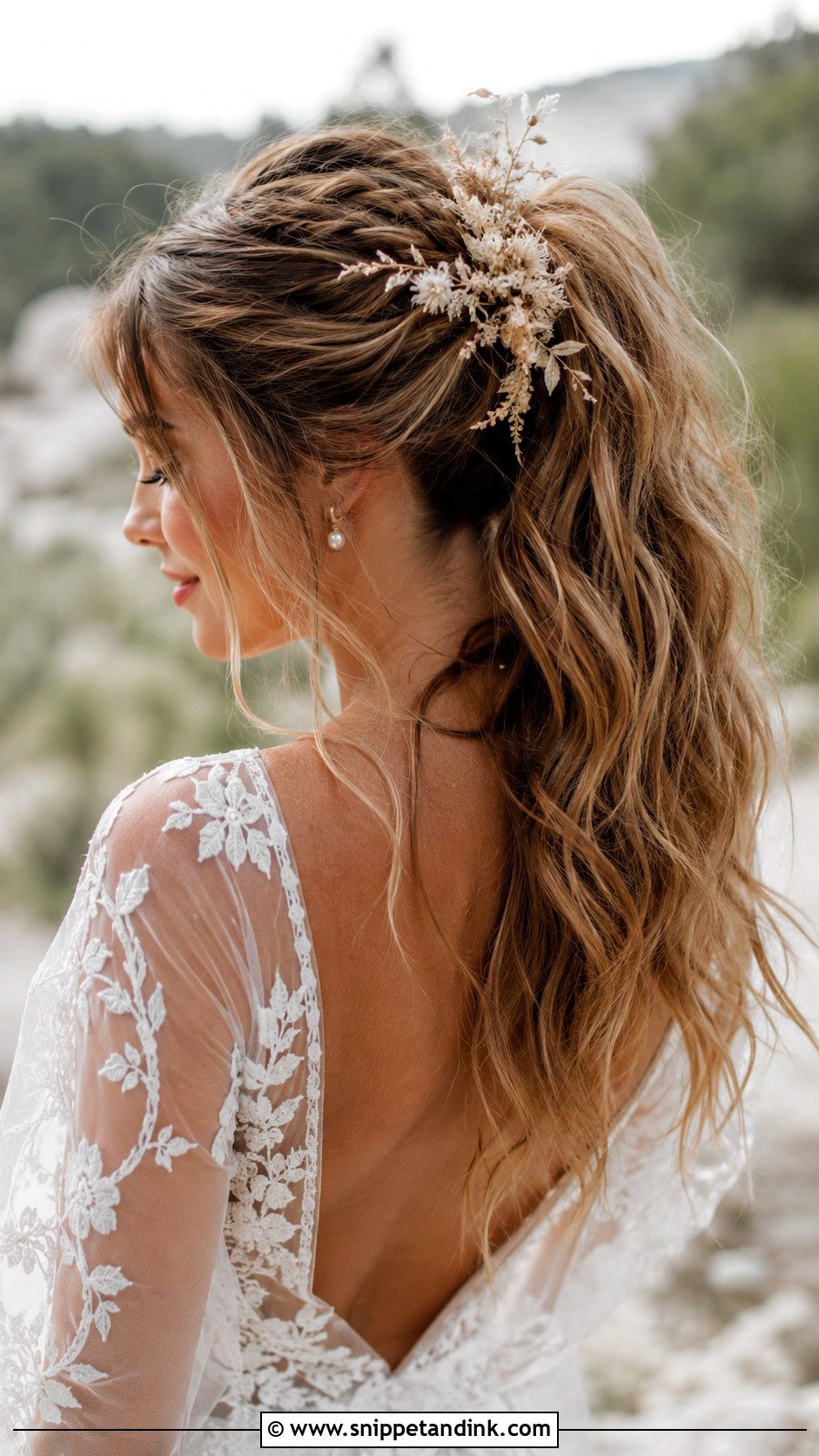 Boho High Ponytail for Brides - Snippet and Ink - 25 High Pony Wedding Hair Ideas
