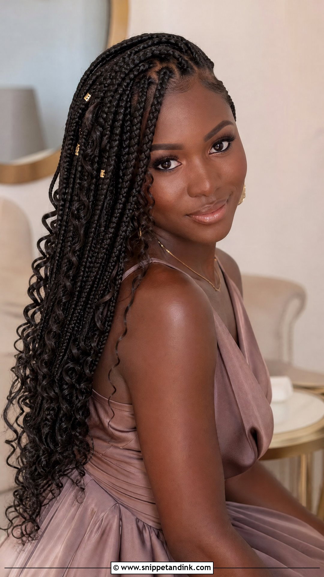 Boho Knotless Braids For Black Wedding Guest - Snippet and Ink - 15 Black Wedding Guest Hairstyles