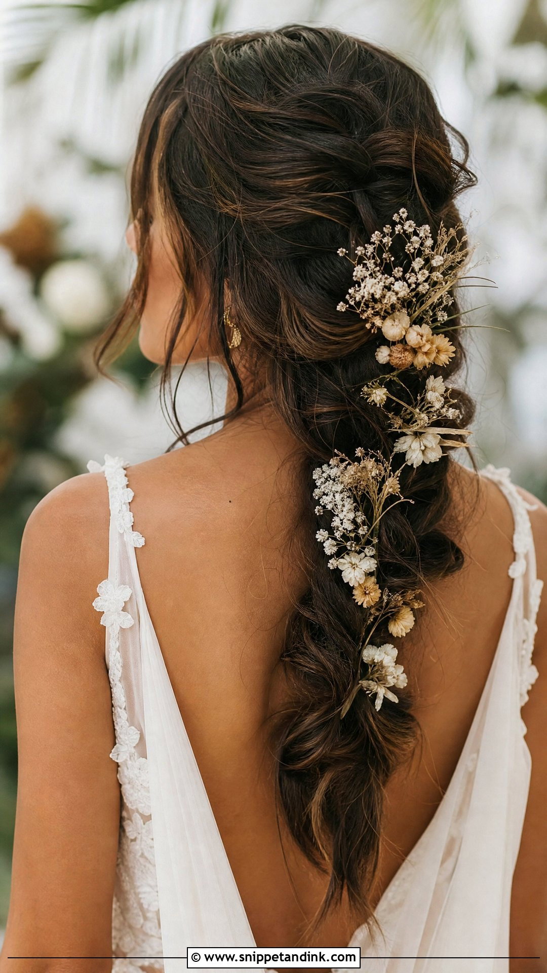 Boho Loose Braid for Brides - Snippet and Ink - 20 Bridal Hair with Braid Ideas