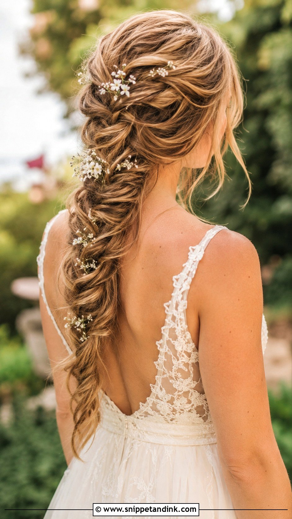 Boho Loose French Braid Wedding Hairstyle - Snippet and Ink - 25 Boho Braid Wedding Hair Ideas