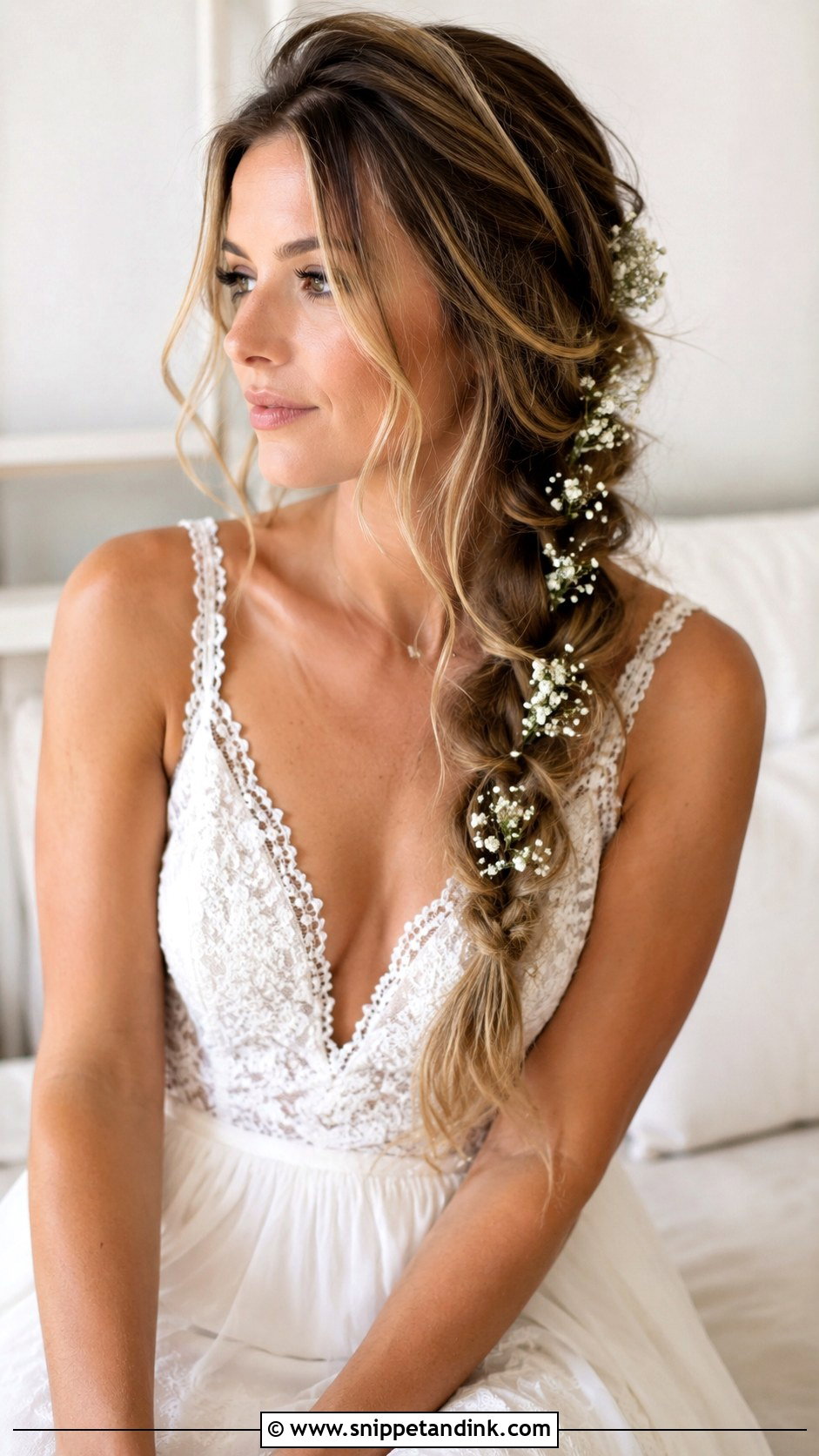 Boho Loose Side Braid - Snippet and Ink - 20 Bridal Braid Hairstyle Ideas