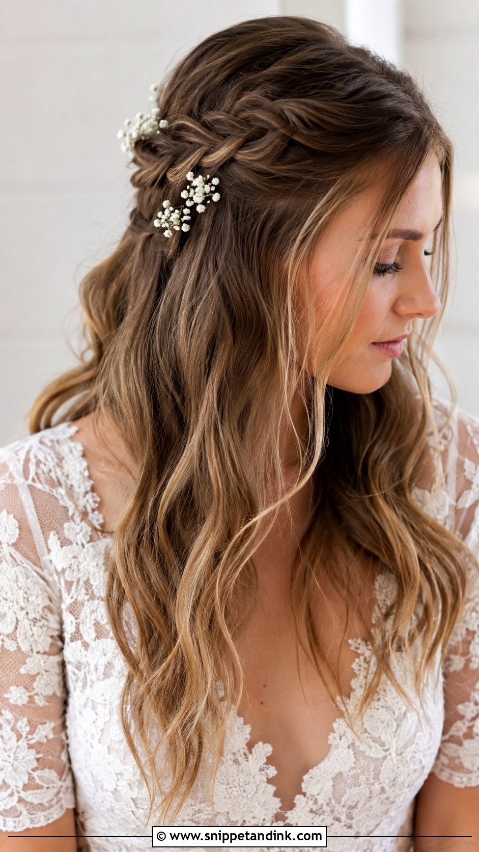 Boho Loose Waves With Braided Detail - Snippet and Ink - 20 Simple Wedding Hair Down Loose Waves