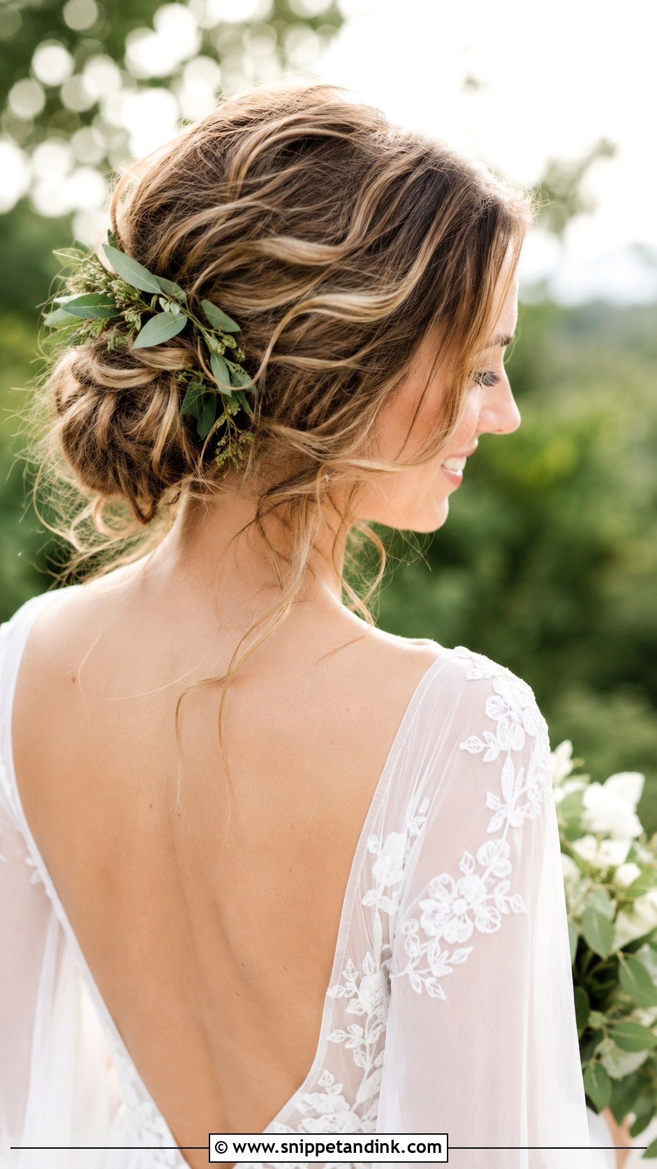 Boho Low Bun Wedding Hairstyle - Snippet and Ink - 30 Bride Wedding Hair Styles
