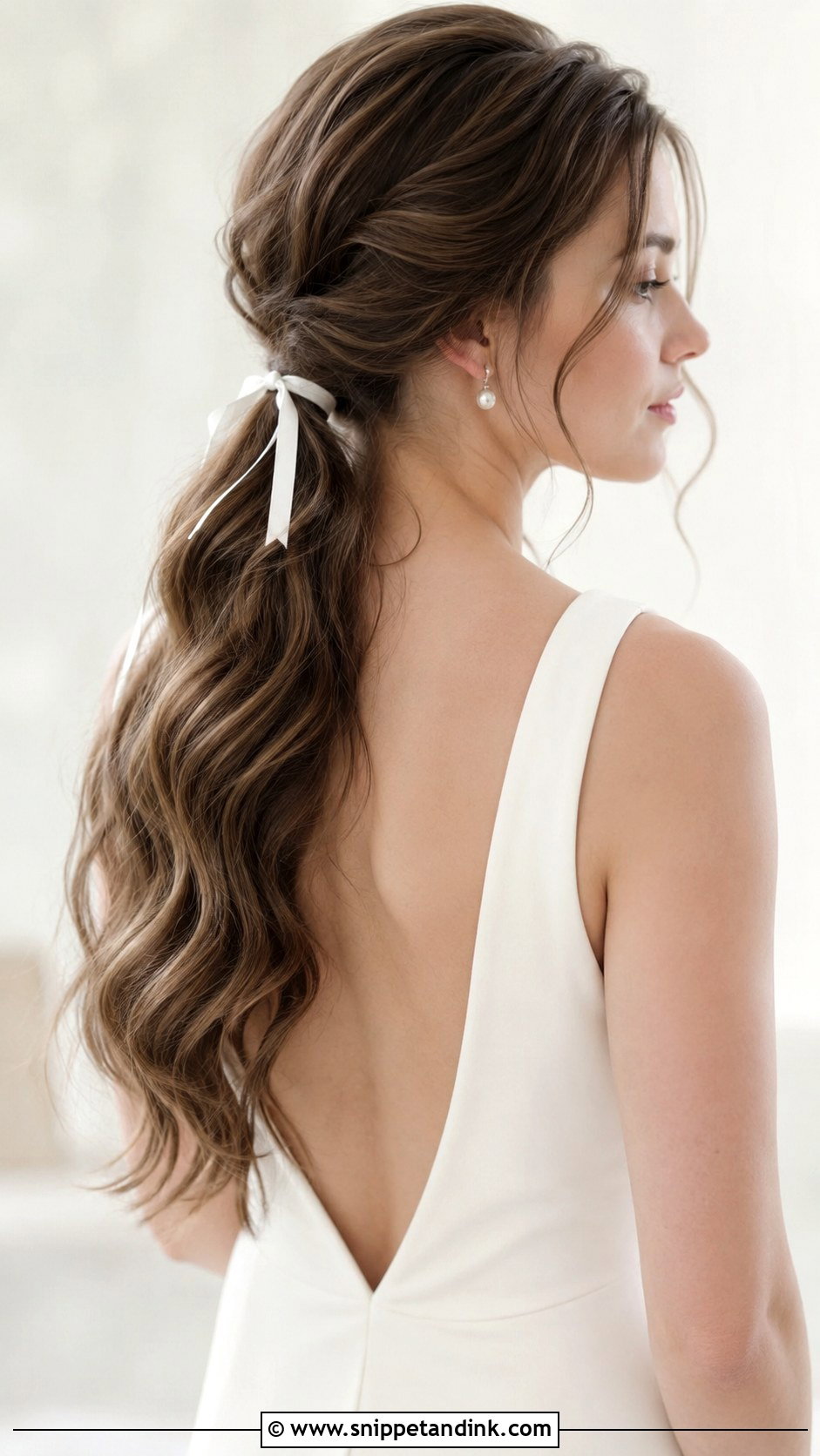 Boho Low Ponytail Wedding Hair - Snippet and Ink - 20 Boho Wedding Hairstyles for Long Hair
