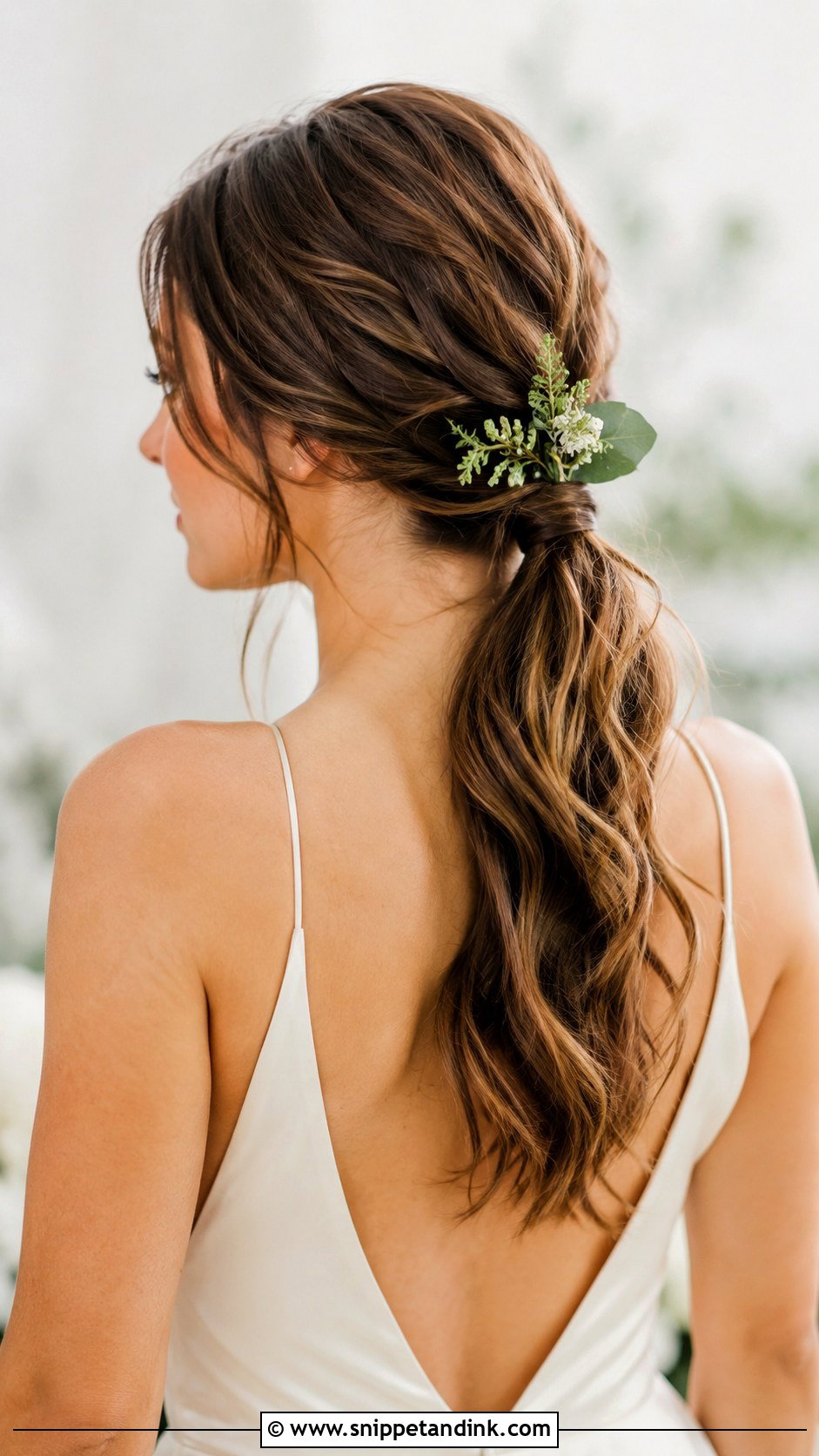 Boho Low Ponytail Wedding Hairstyle - Snippet and Ink - 25 Boho Wedding Hairstyles