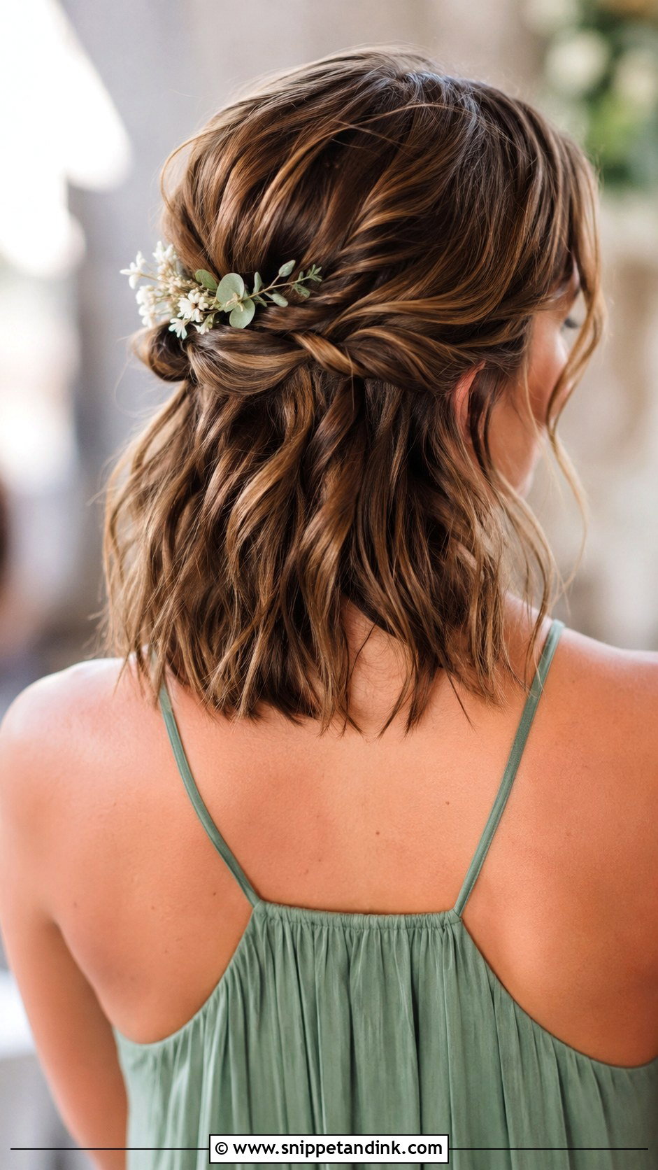 Boho Medium Hair Bridesmaid Hair - Snippet and Ink - 20 Boho Bridesmaid Hairstyles