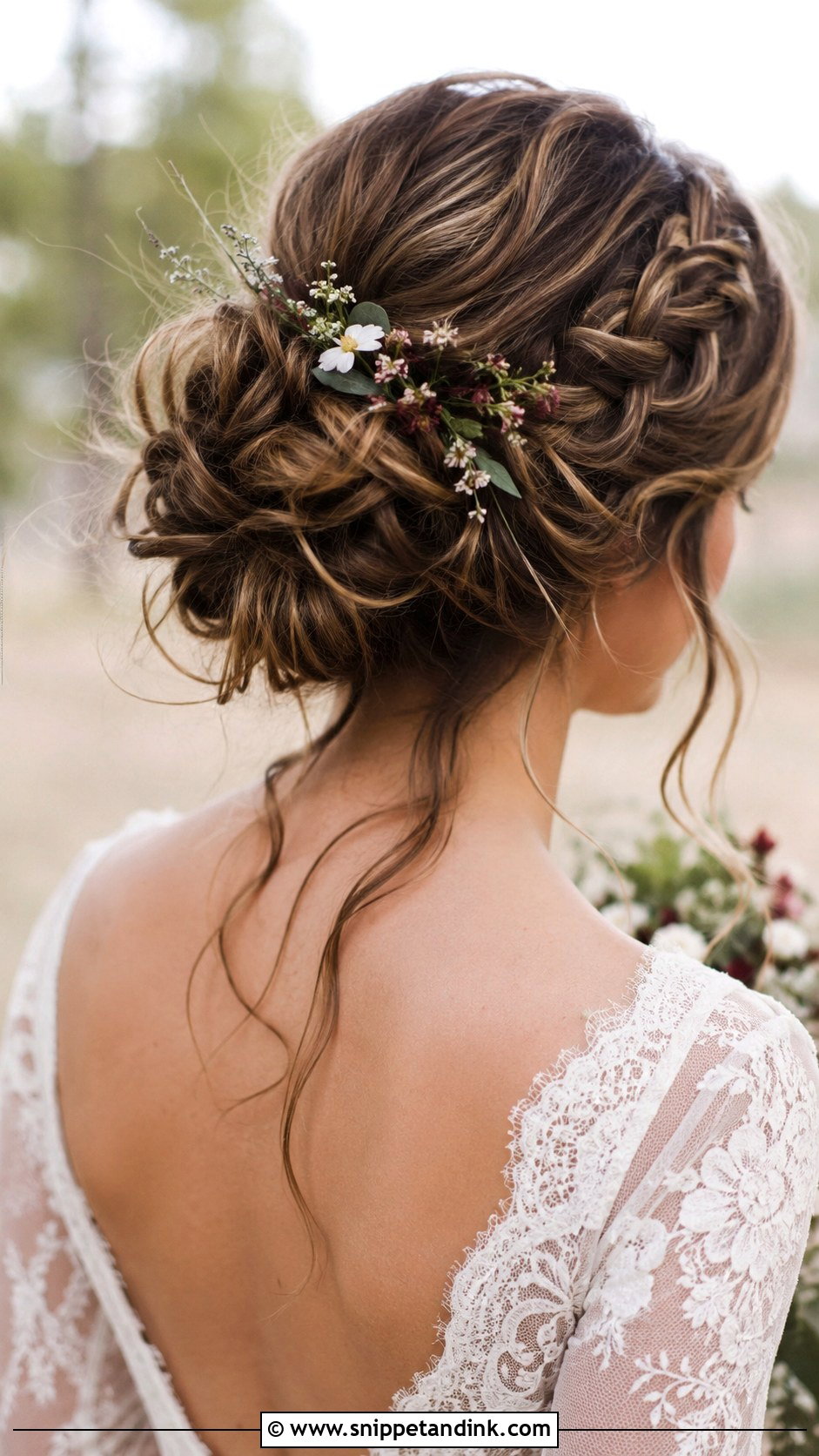 Boho Messy Bun Wedding Hair - Snippet and Ink - 25 Messy Bun Wedding Hair Ideas