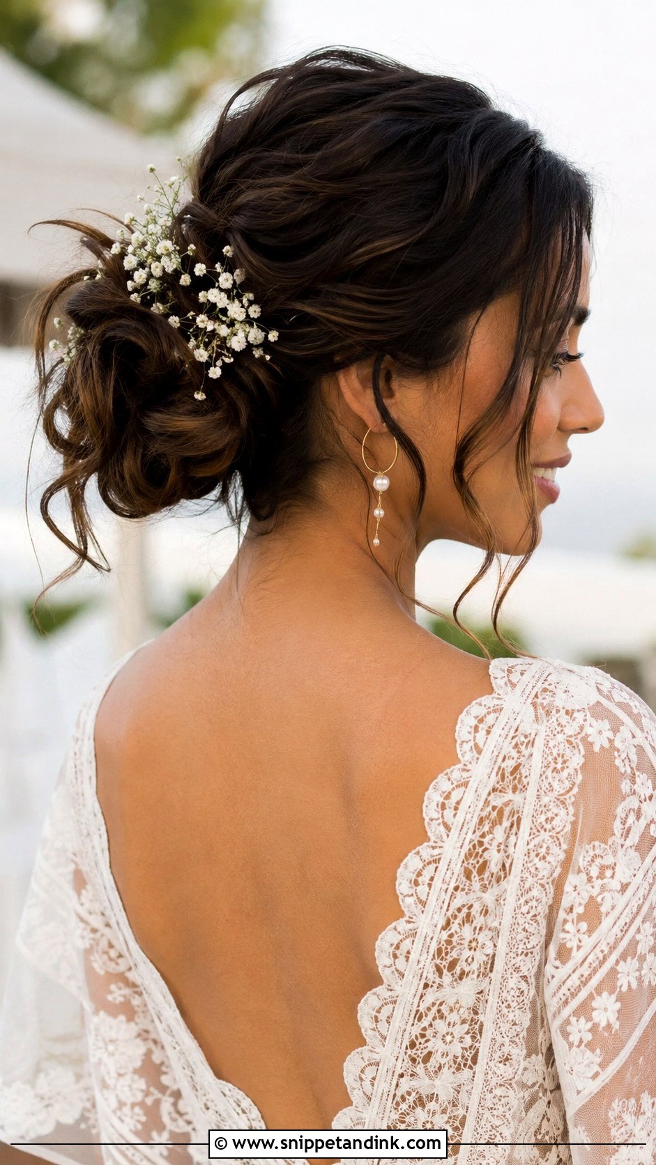 Boho Messy Bun Wedding Hairstyle - Snippet and Ink - 20 Messi Bride Hairstyle Ideas
