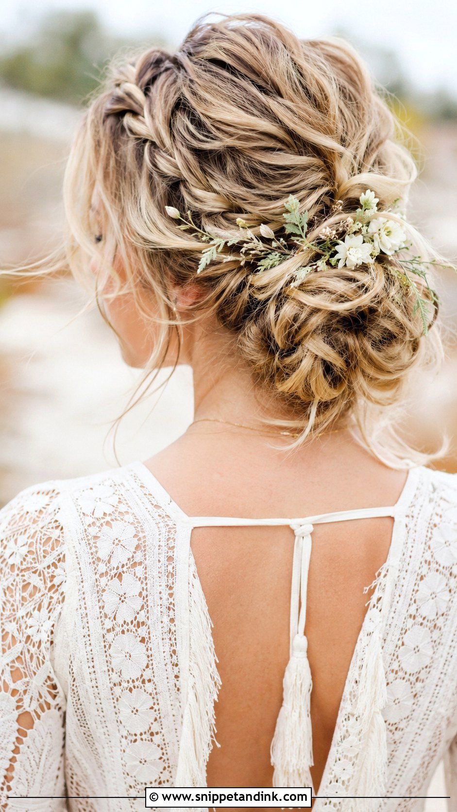 Boho Messy Bun for Wedding - Snippet and Ink - 25 Messy Bun Hairstyles for Wedding