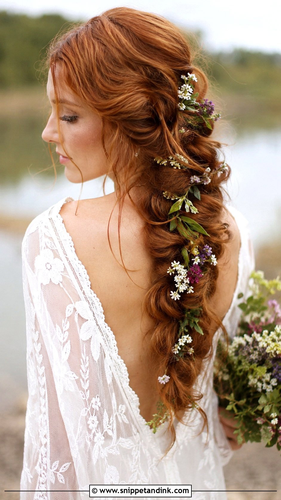 Boho Messy Fishtail Braid - Snippet and Ink - 25 Messy Wedding Hair Ideas