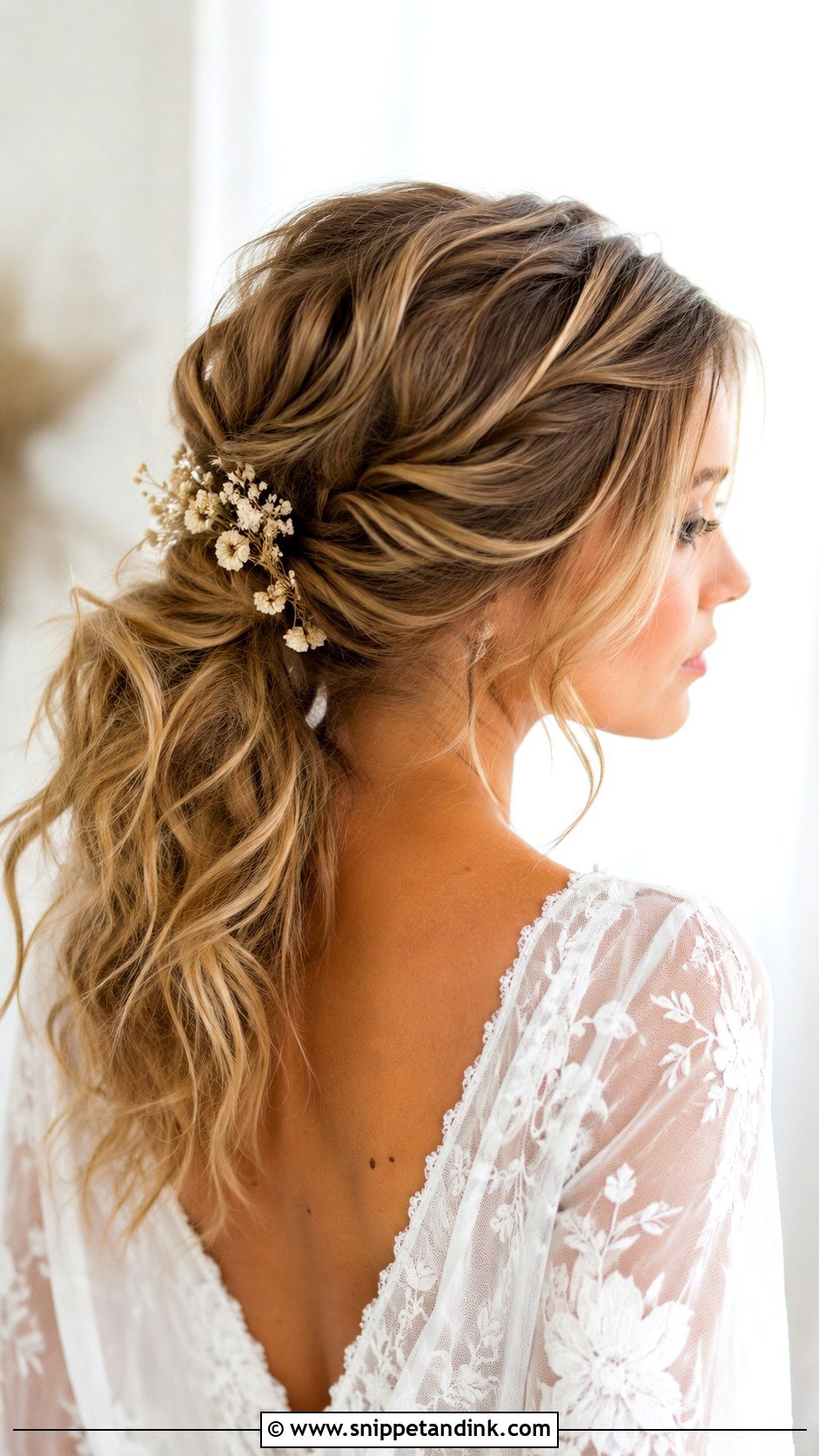 Boho Messy Ponytail Wedding Hairstyle - Snippet and Ink - 15 Messy Ponytail Wedding Hairstyles